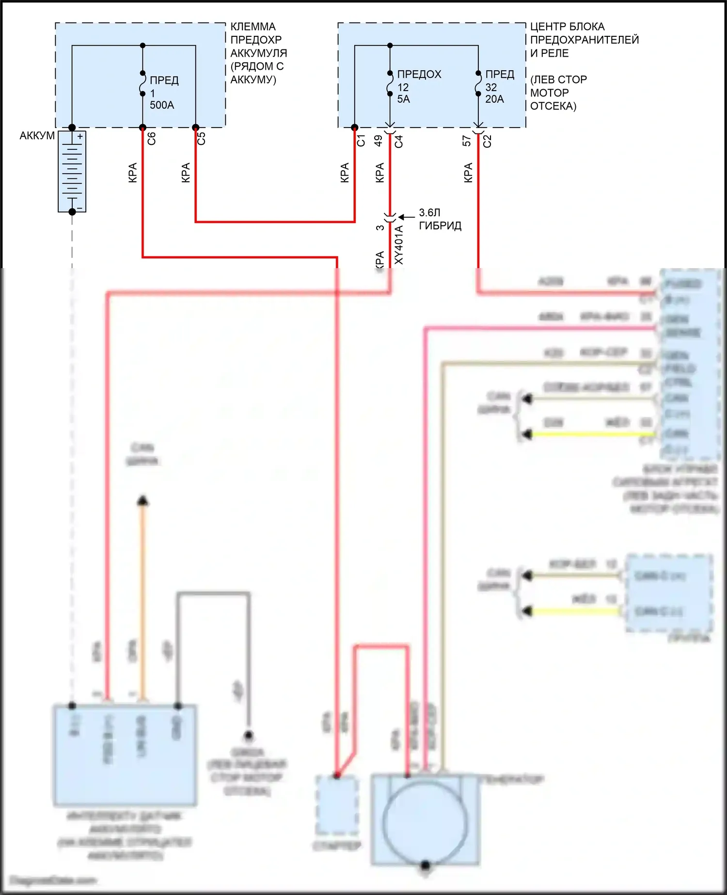 Pacifica Chrysler RU рестайлинг (2020-2024): Электросхема генератора 