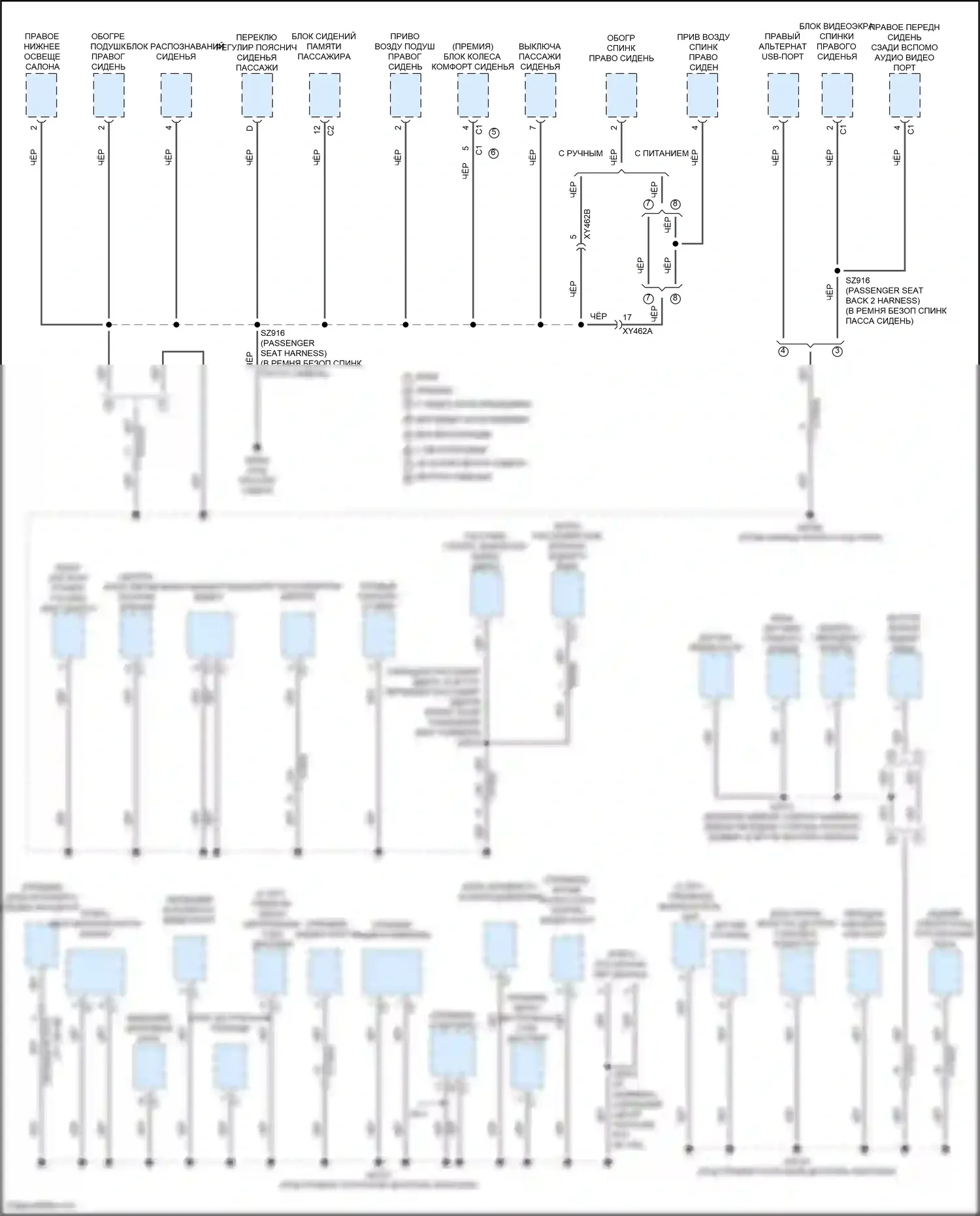 Pacifica Chrysler RU рестайлинг (2020-2024): Электросхема разводки массы (3 из 7) 