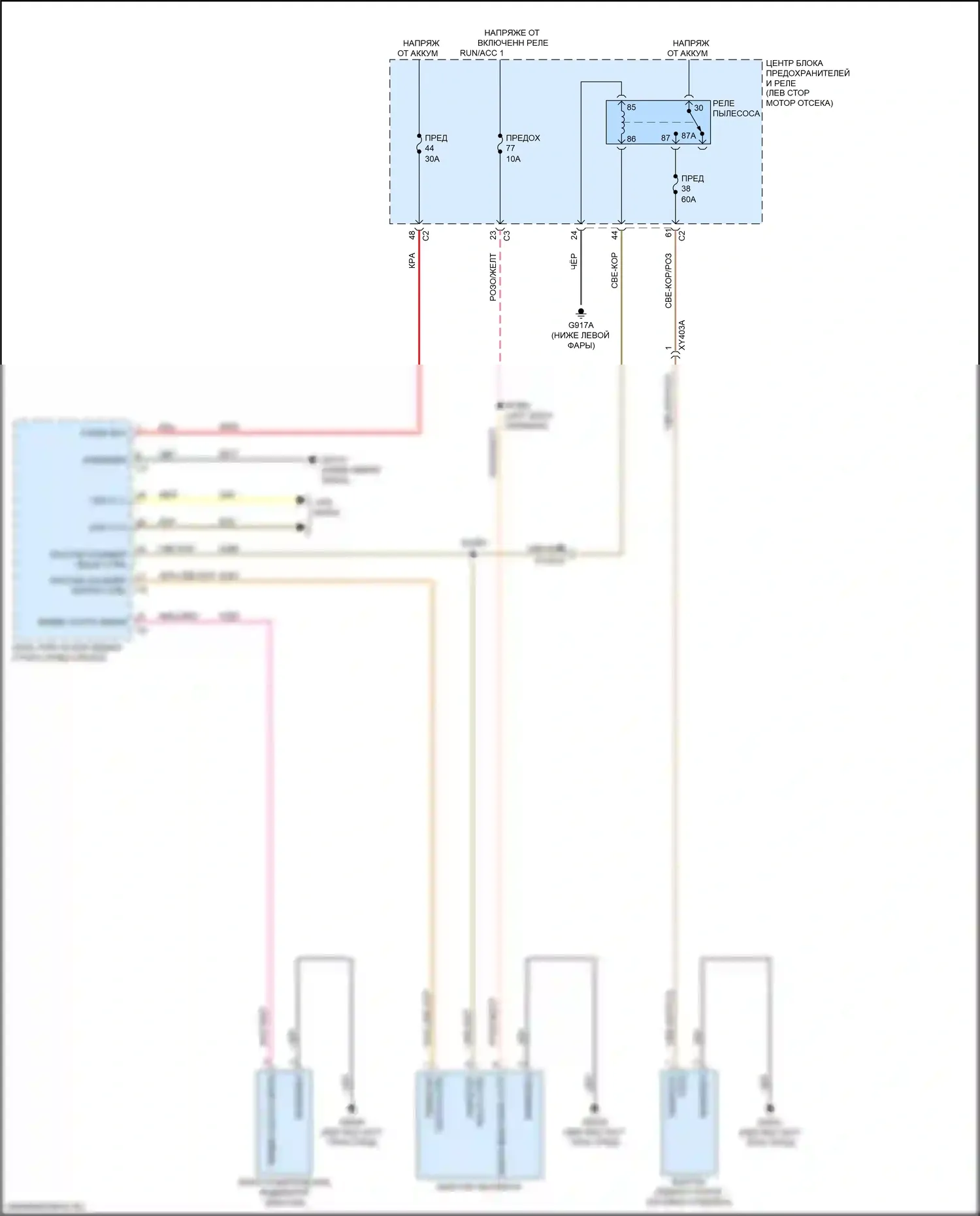 Pacifica Chrysler RU (2016-2020): Электросхема оборудования кабины 