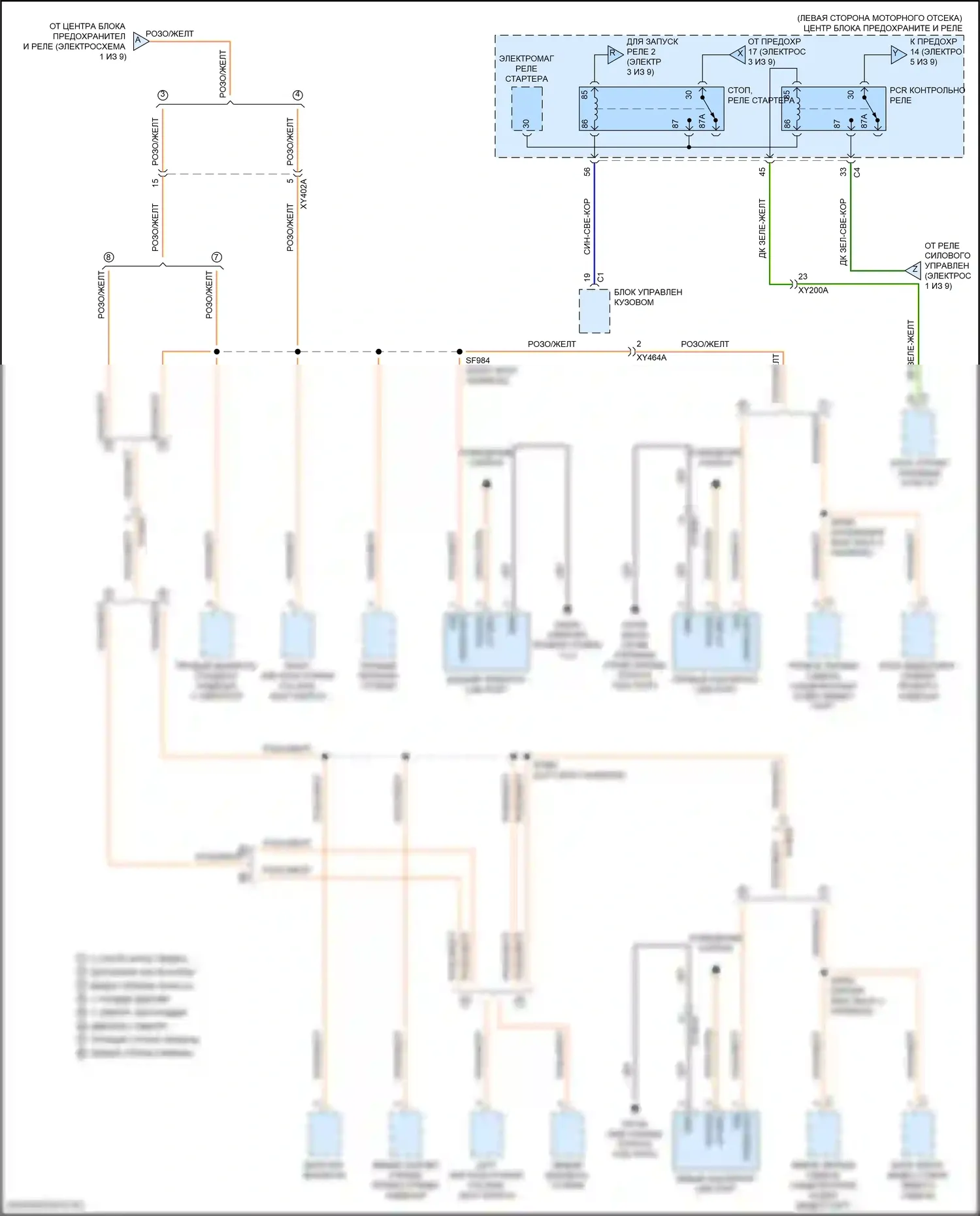 Pacifica Chrysler RU (2016-2020): Электросхема блока предохранителей реле (7 из 9) 