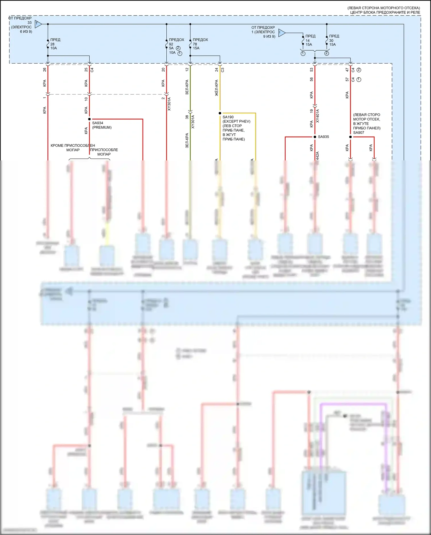 Pacifica Chrysler RU (2016-2020): Электросхема блока предохранителей реле (8 из 9) 
