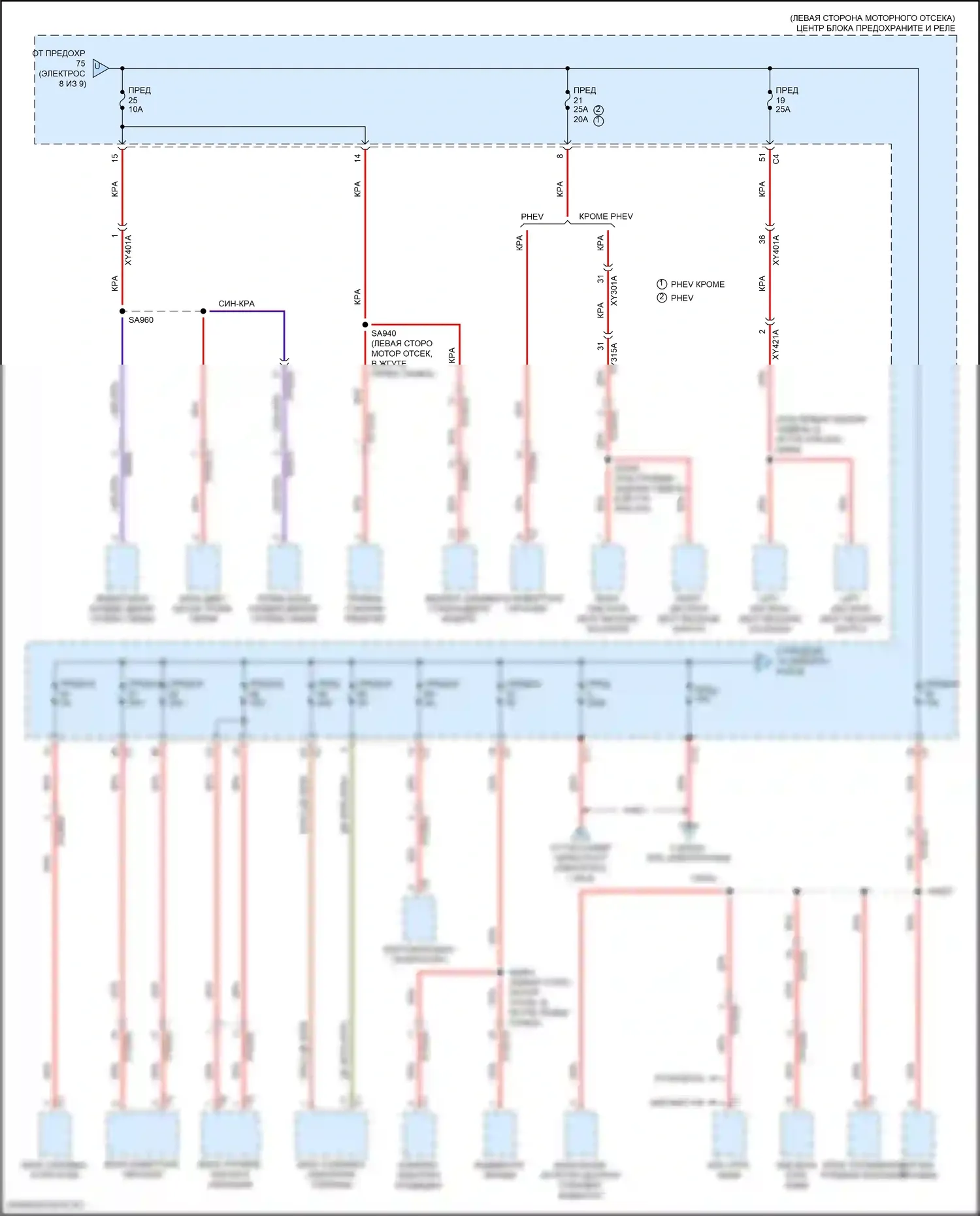 Pacifica Chrysler RU (2016-2020): Электросхема блока предохранителей реле (9 из 9) 