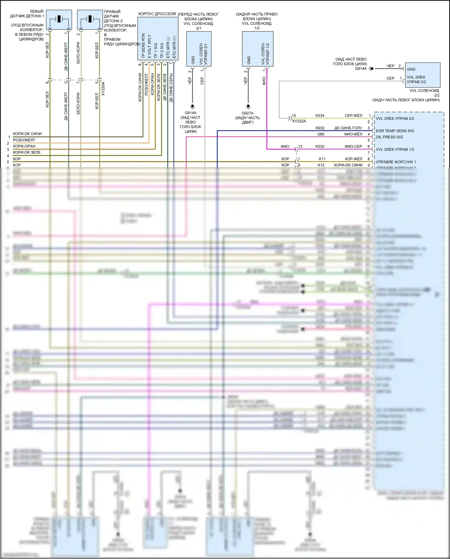 Pacifica Chrysler RU (2016-2020): Электросхема двигатель 3.6л гибрид, электросхема органов управления двигателем (7 из 7) 