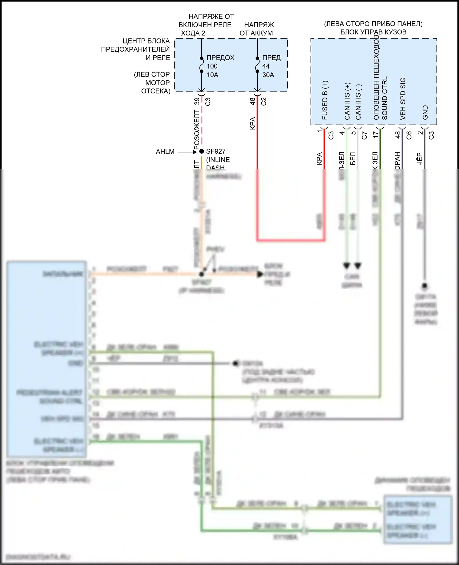 Pacifica Chrysler RU (2016-2020): Электросхема двигатель 3.6л гибрид, виртуальная система звука двигателя электросхема 