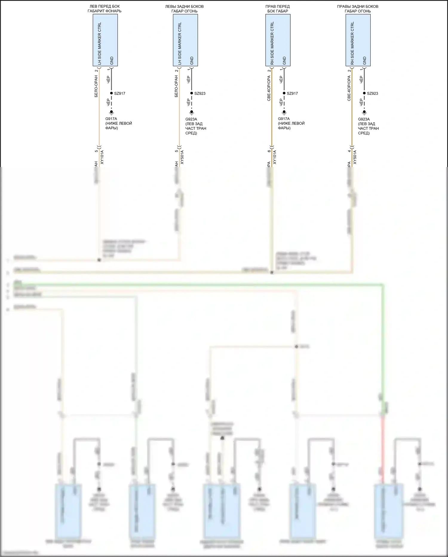 Pacifica Chrysler RU (2016-2020): Электросхема фар и фонарей, премиум-класса (3 из 3) 