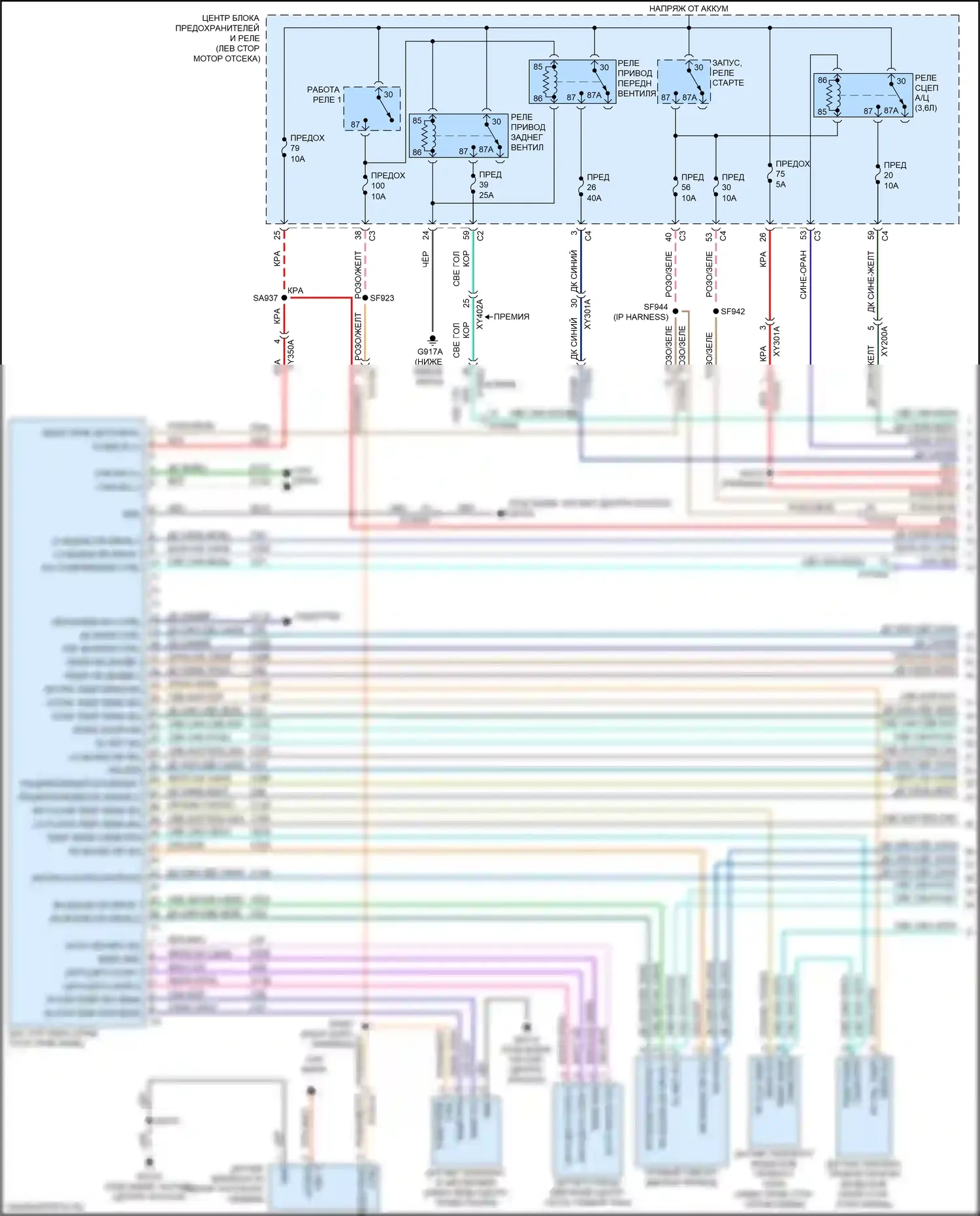 Pacifica Chrysler RU (2016-2020): Электросхема климат контроля (1 из 5) 