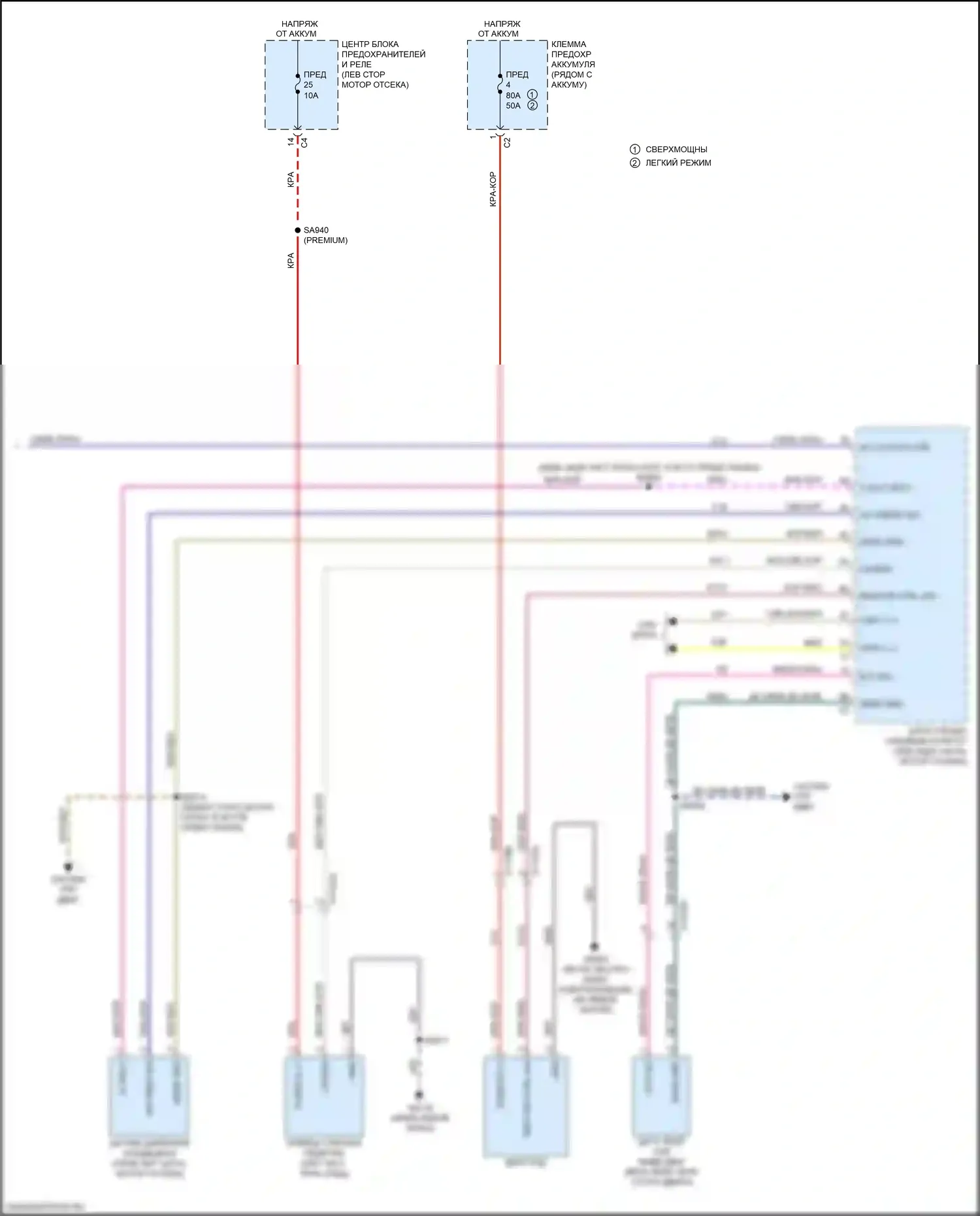 Pacifica Chrysler RU (2016-2020): Электросхема ручного кондиционера (3 из 3) 
