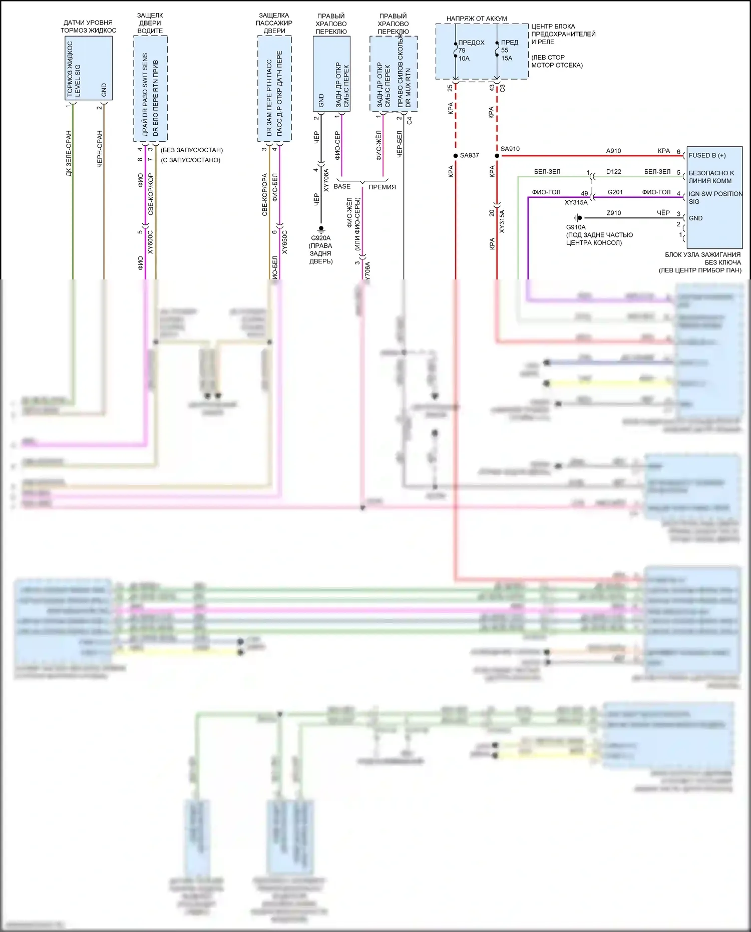 Pacifica Chrysler RU (2016-2020): Электросхема помощников водителя (2 из 2) 