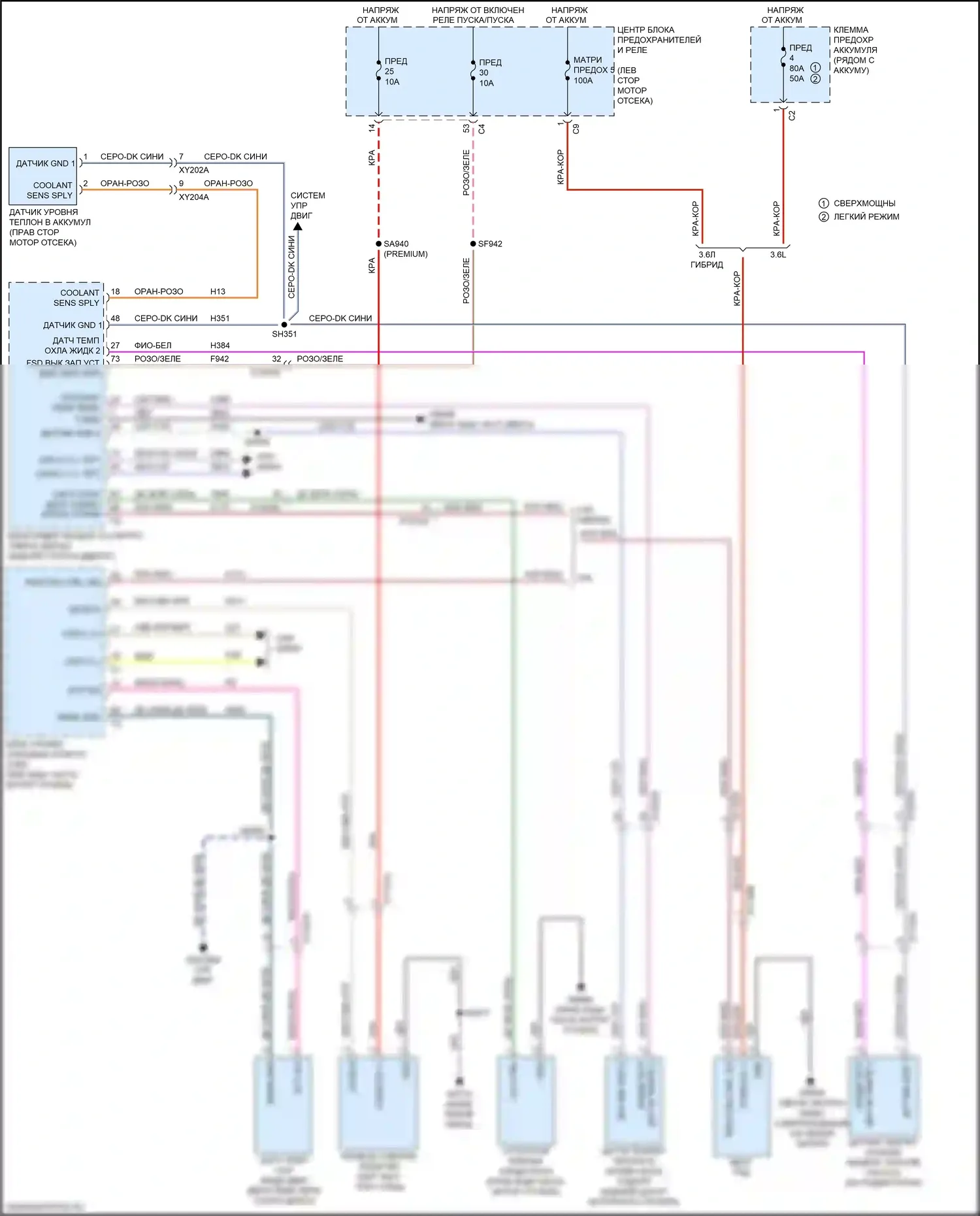 Pacifica Chrysler RU (2016-2020): Электросхема вентилятора охлаждения 