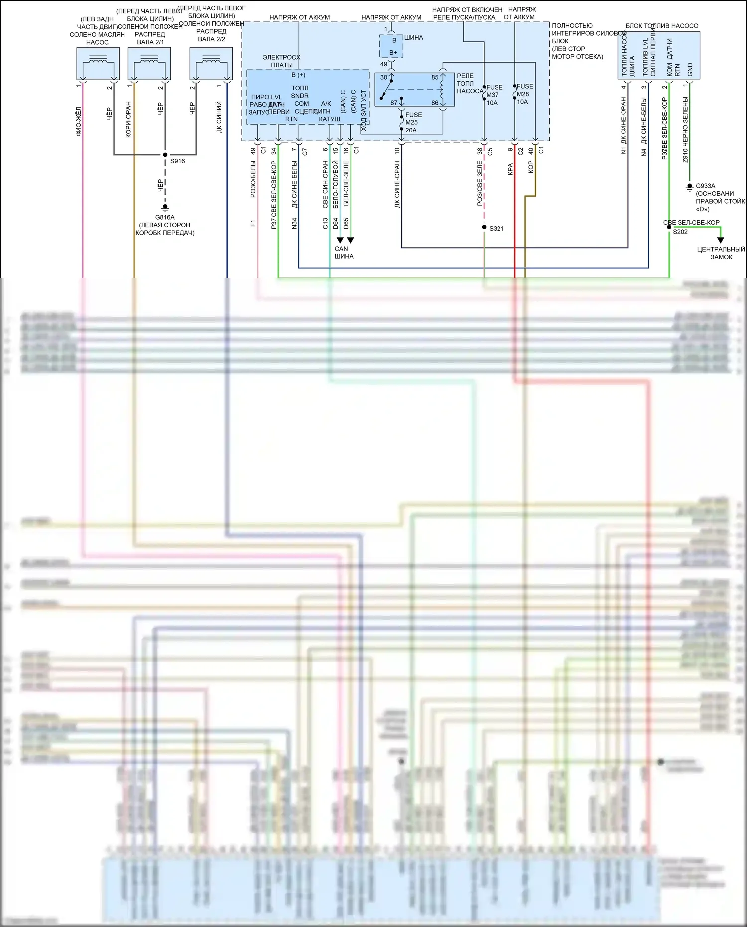 Town & Country Chrysler V рестайлинг (2010-2016): Электросхема двигателя 3.6л (3 из 6) 