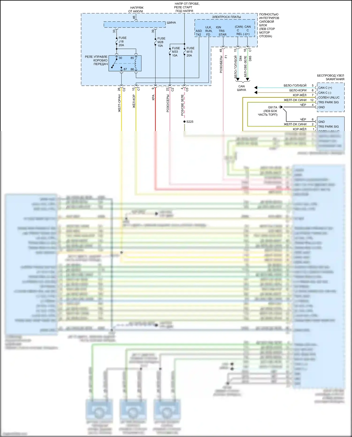 Town & Country Chrysler V рестайлинг (2010-2016): Электросхема коробки передач 