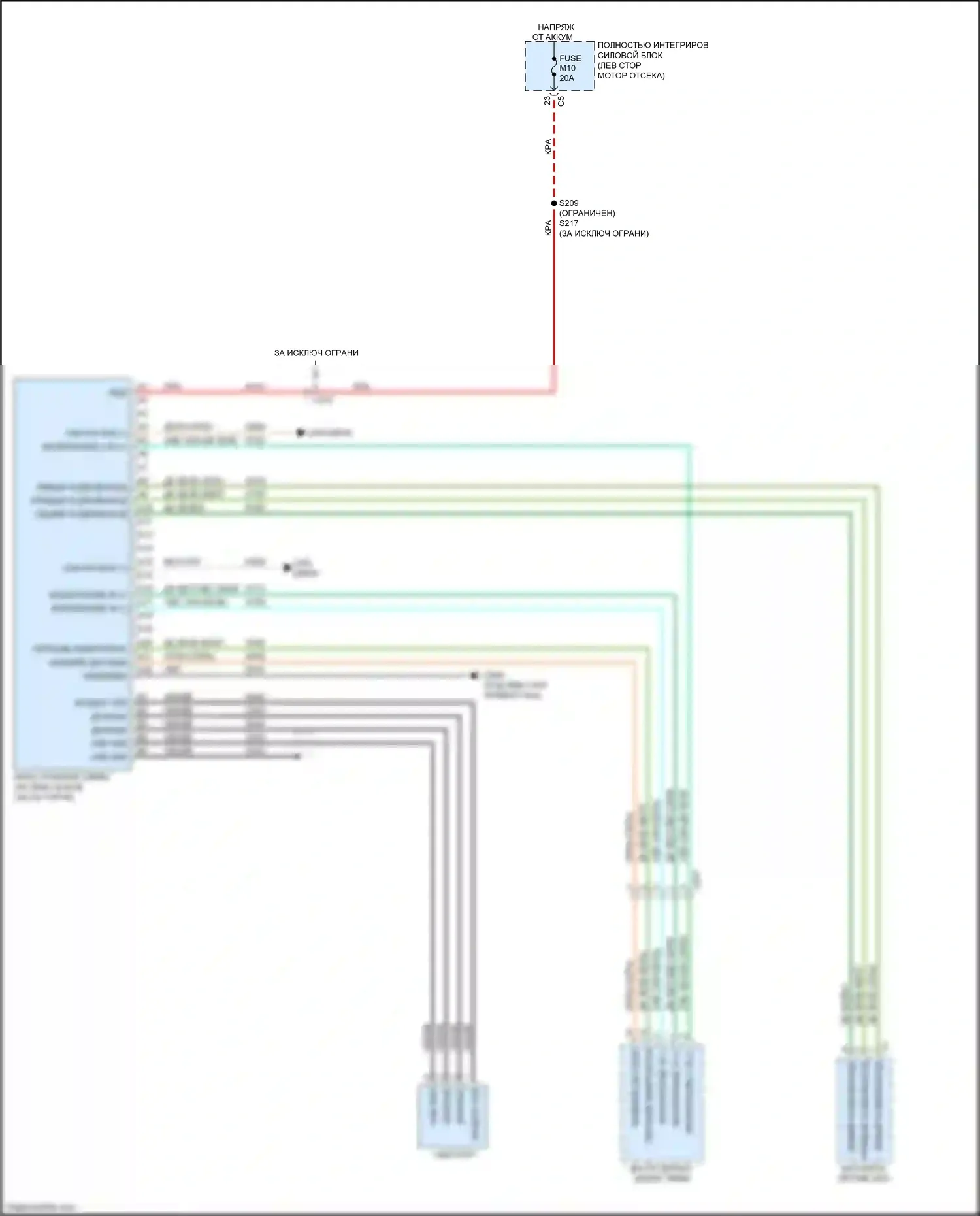 Town & Country Chrysler V рестайлинг (2010-2016): Электросхема блока громкоговорящей связи 