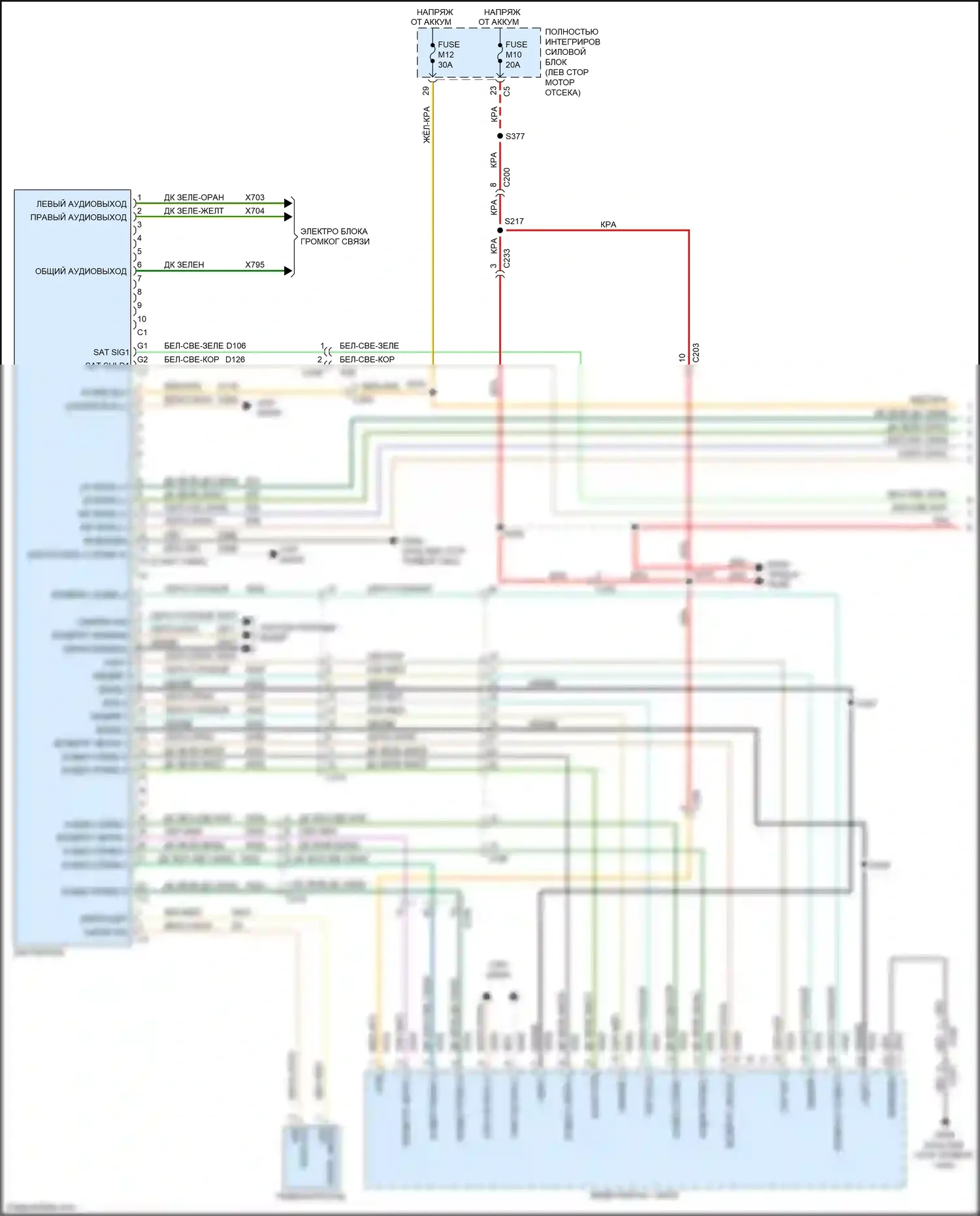 Town & Country Chrysler V рестайлинг (2010-2016): Электросхема магнитола, с сенсорным экраном (1 из 4) 