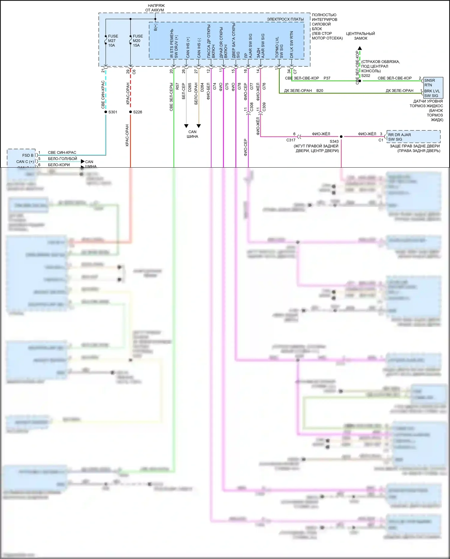 Town & Country Chrysler V рестайлинг (2010-2016): Электросхема утора 
