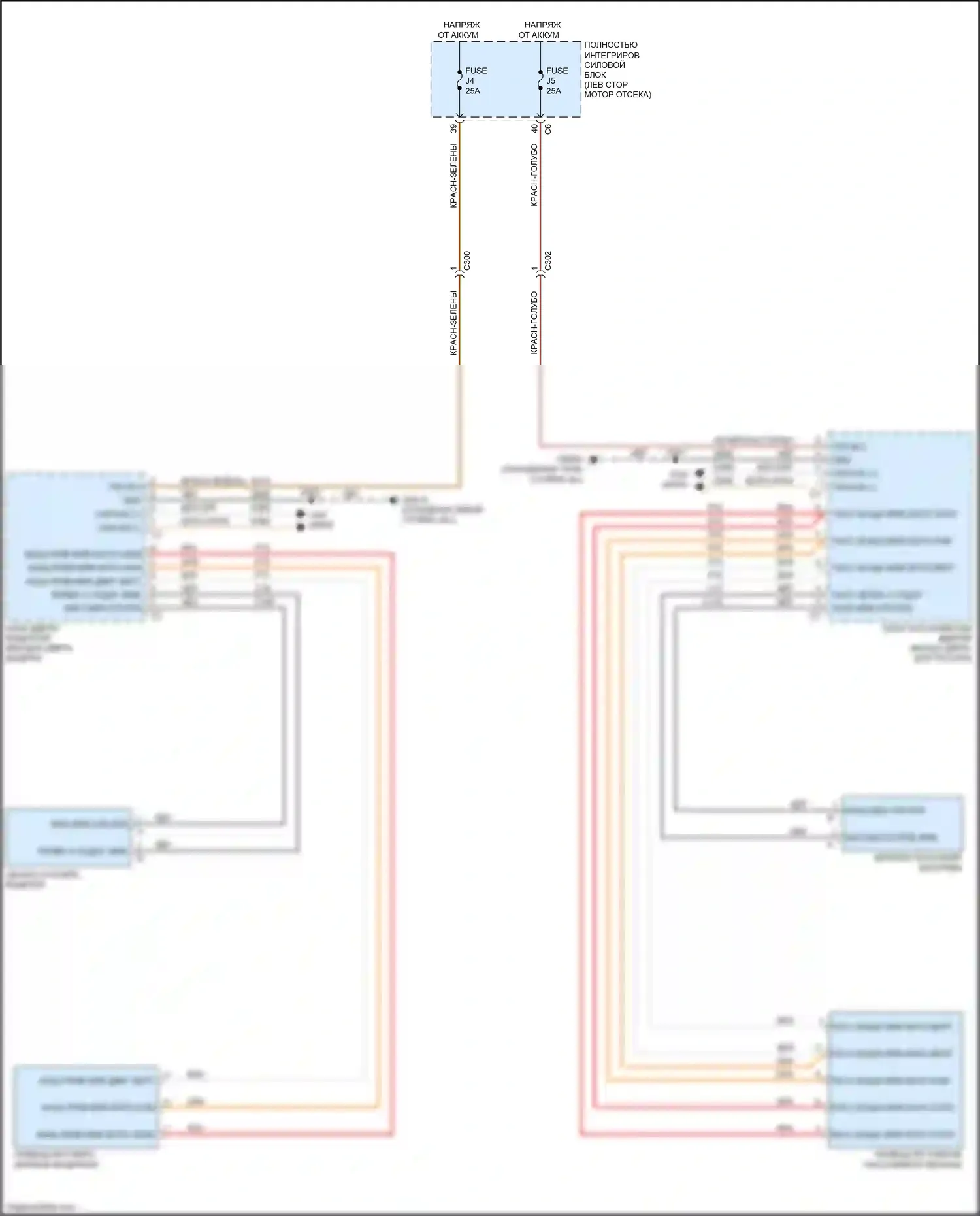 Town & Country Chrysler V рестайлинг (2010-2016): Электросхема управления зеркалами заднего вида 
