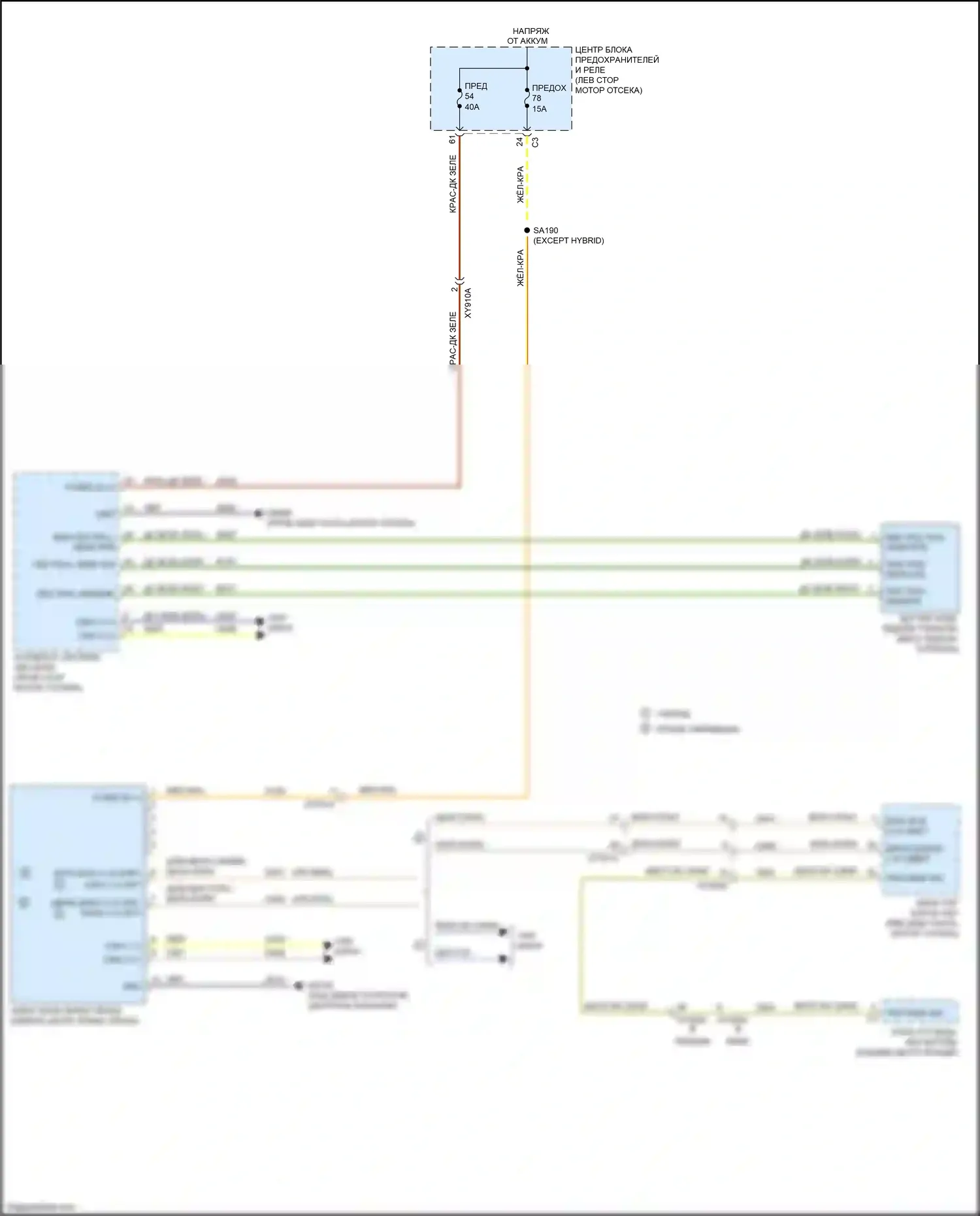 Voyager Chrysler VI (2019-2024): Электросхема блокировки селектора 