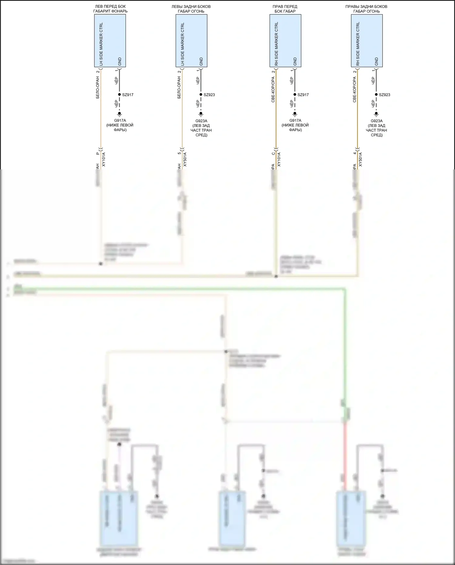 Voyager Chrysler VI (2019-2024): Электросхема фар и фонарей, премиум-класса (3 из 3) 