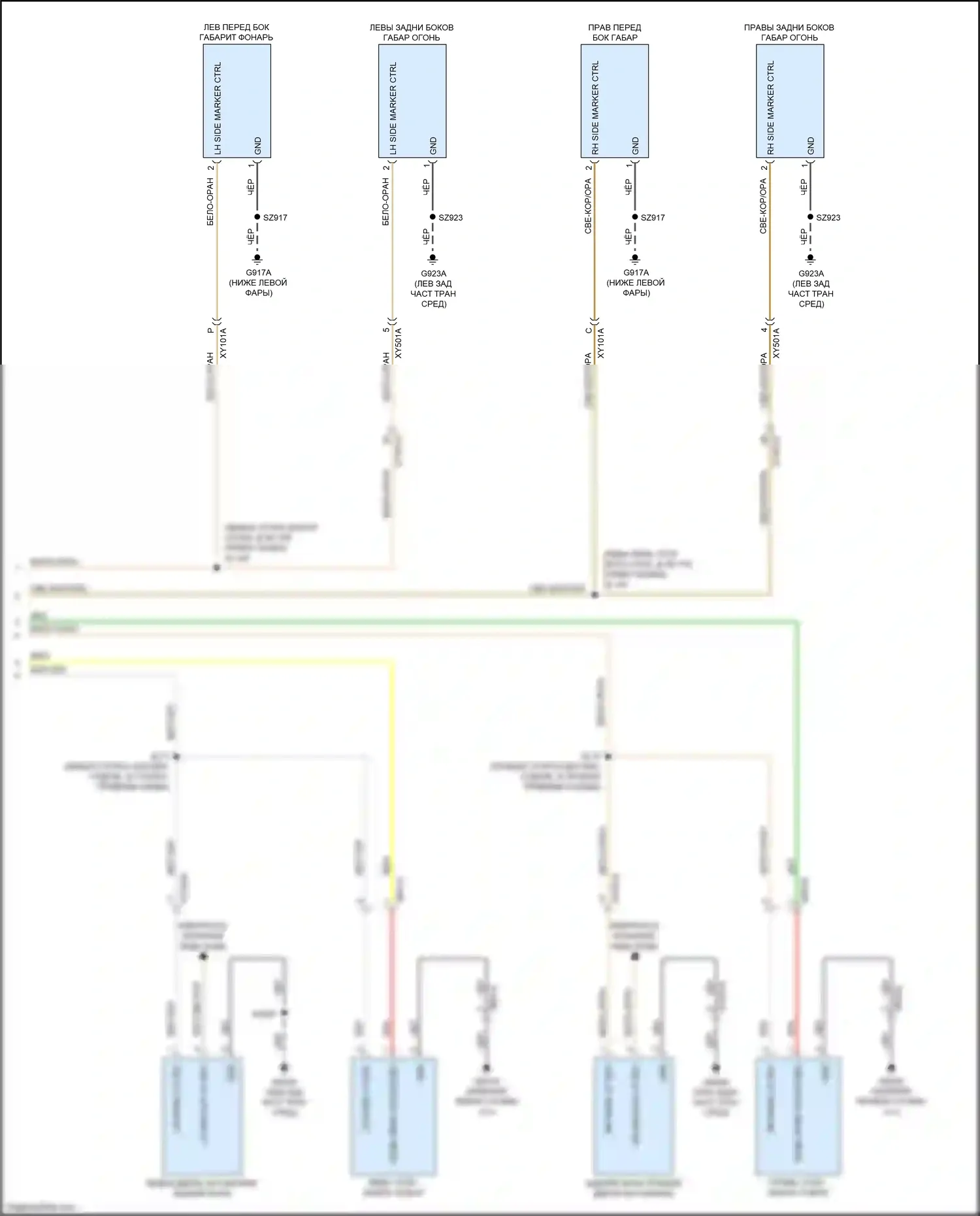 Voyager Chrysler VI (2019-2024): Электросхема фар и фонарей, цоколь (3 из 3) 