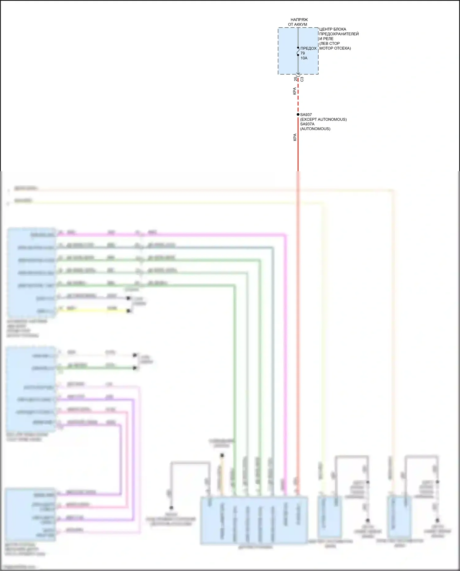 Voyager Chrysler VI (2019-2024): Электросхема фар, премиум-класса (2 из 2) 