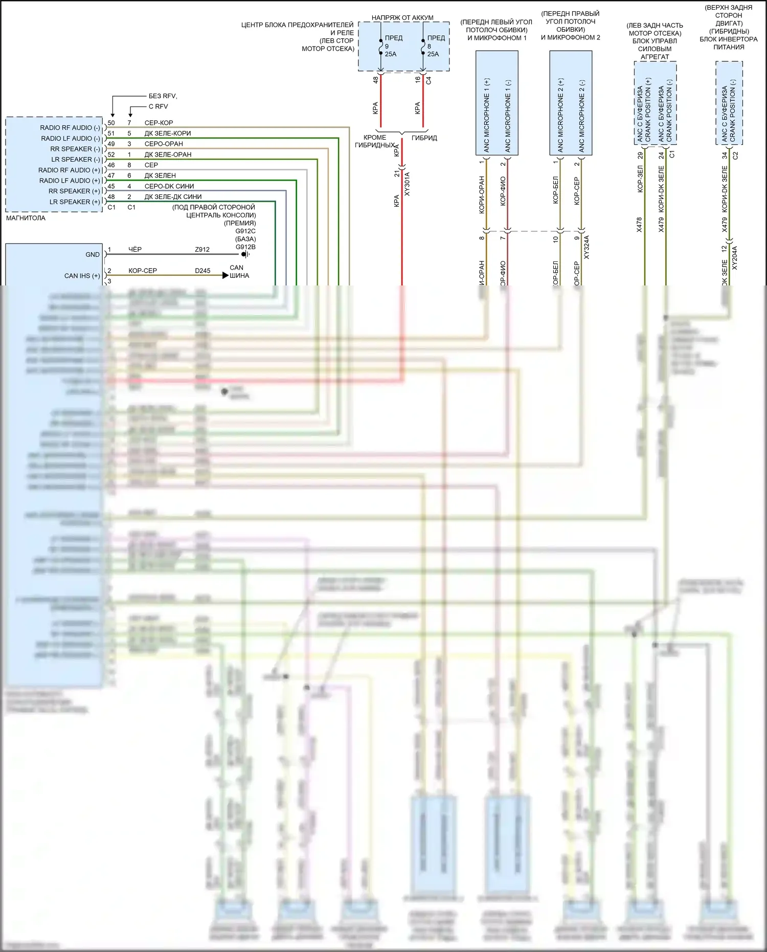 Voyager Chrysler VI (2019-2024): Электросхема активного контроля шума 