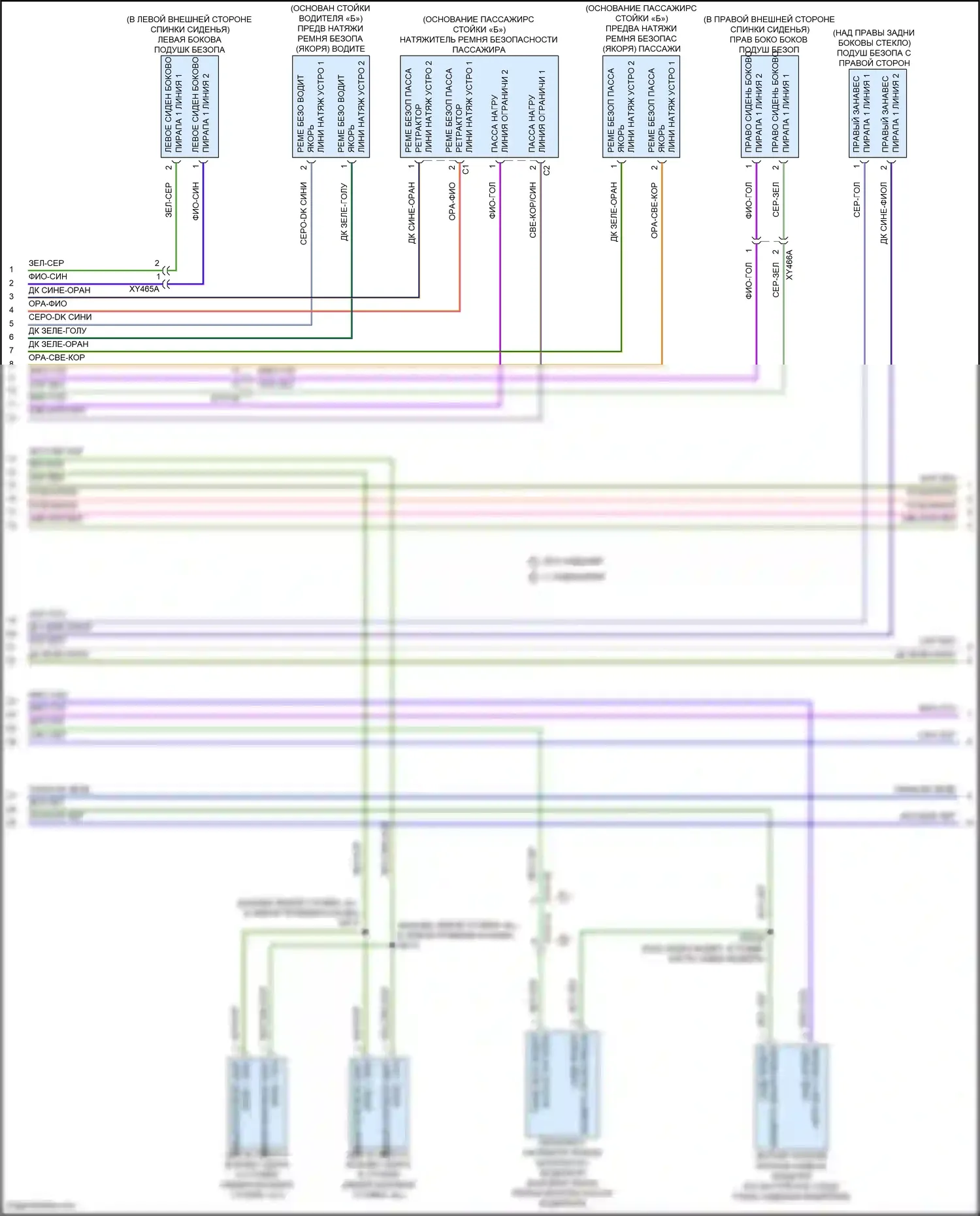 Voyager Chrysler VI (2019-2024): Электросхема подушек безопасности (2 из 4) 
