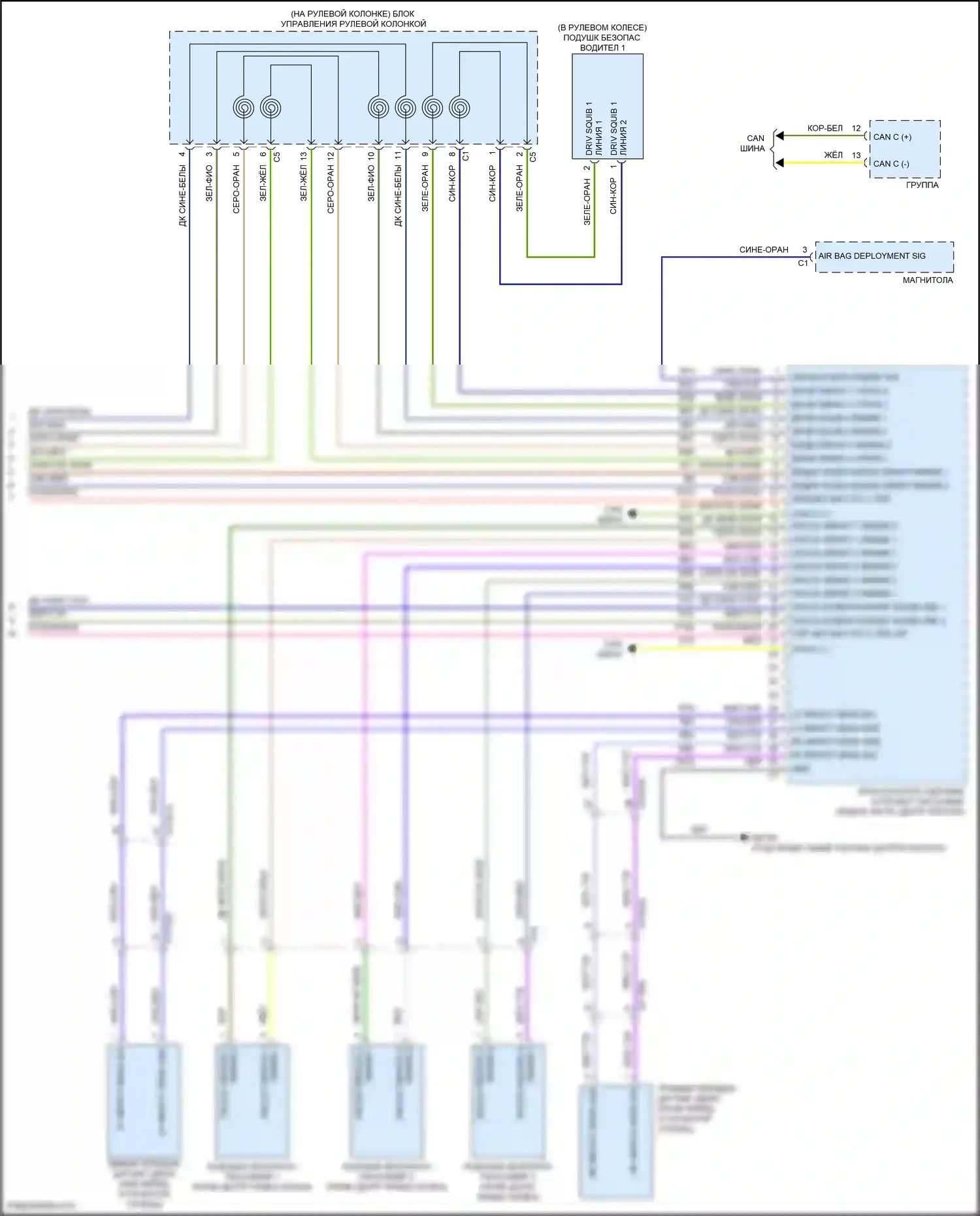Voyager Chrysler VI (2019-2024): Электросхема подушек безопасности (4 из 4) 