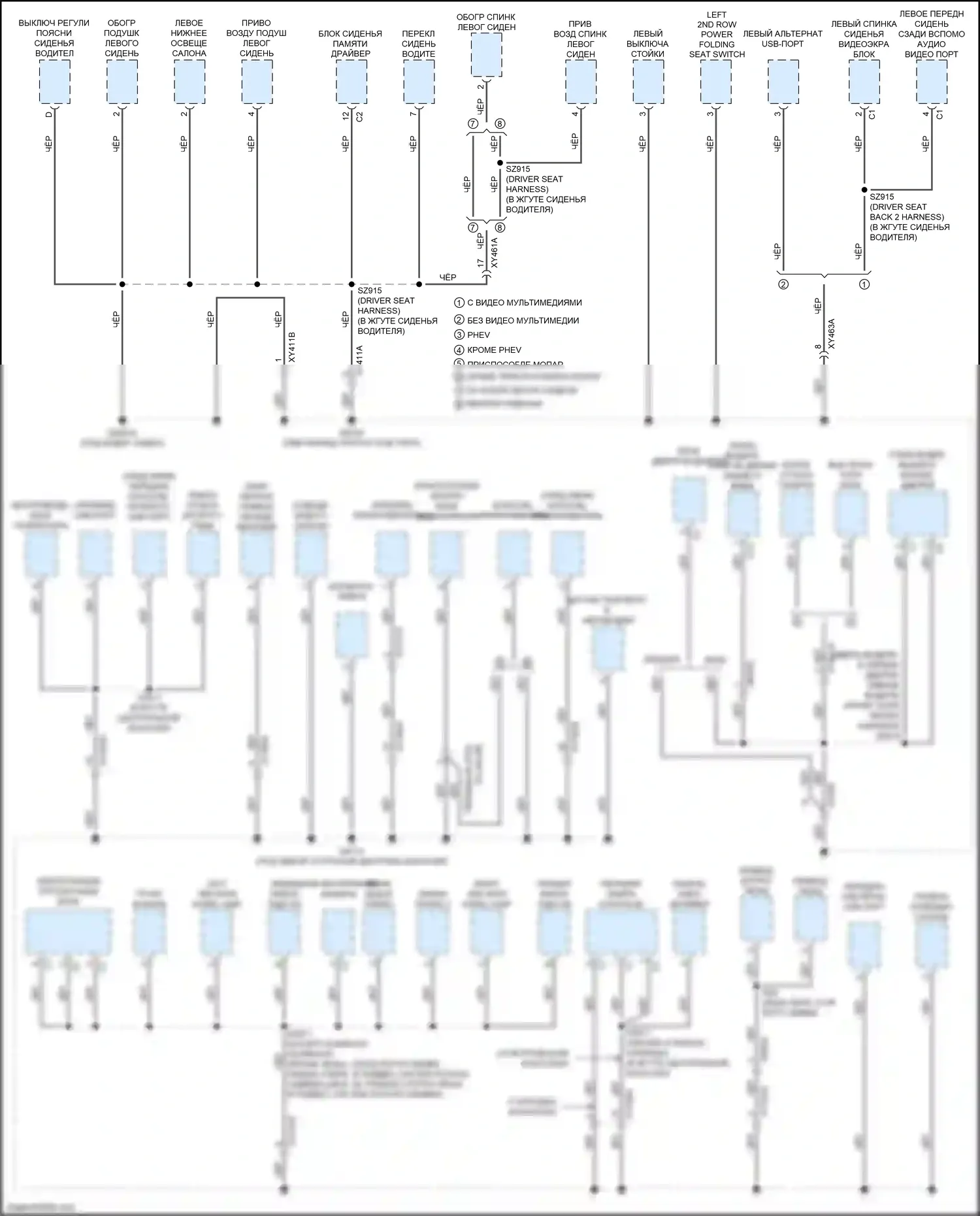 Voyager Chrysler VI (2019-2024): Электросхема разводки массы (4 из 7) 