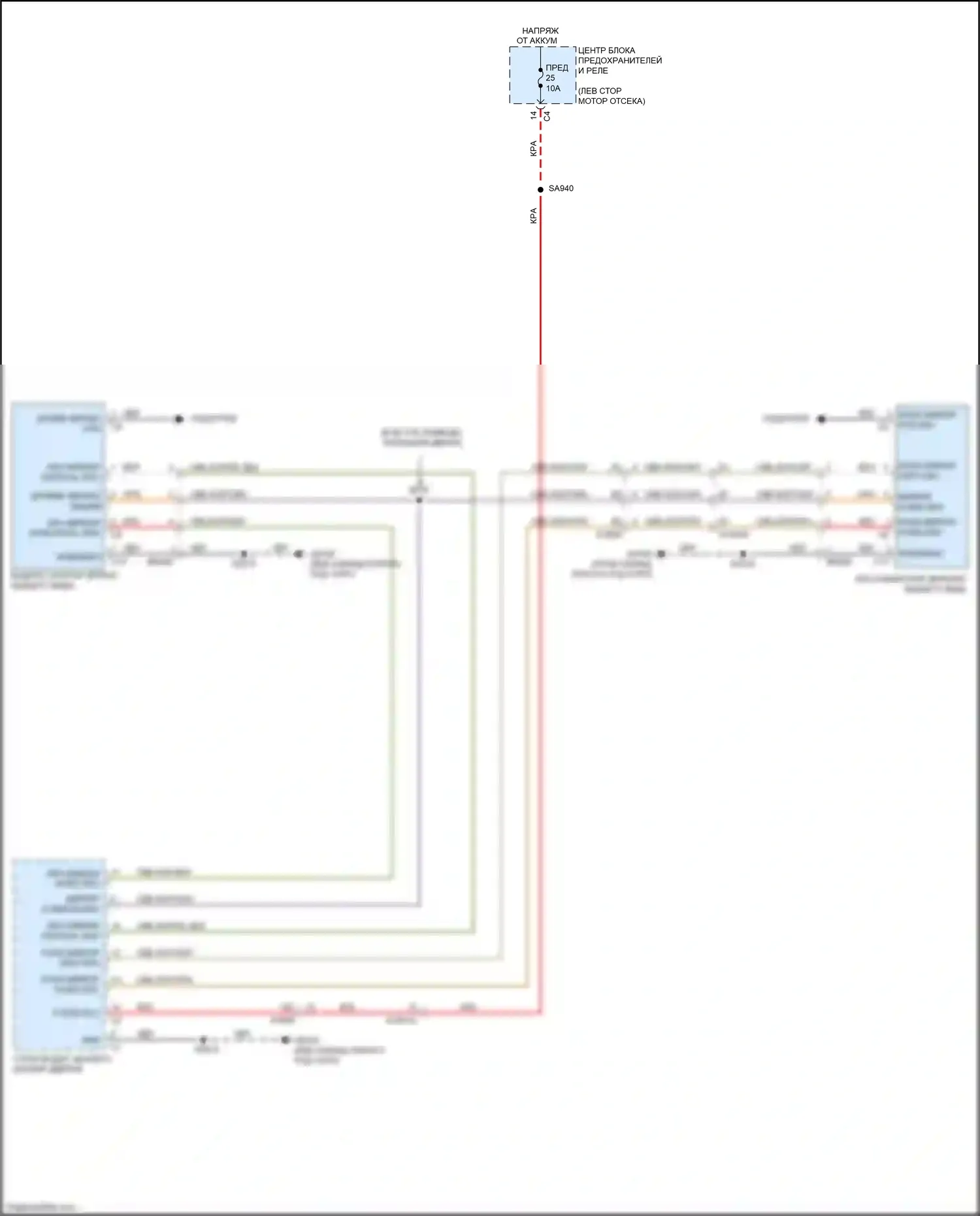 Voyager Chrysler VI (2019-2024): Электросхема управления зеркалами заднего вида, база 