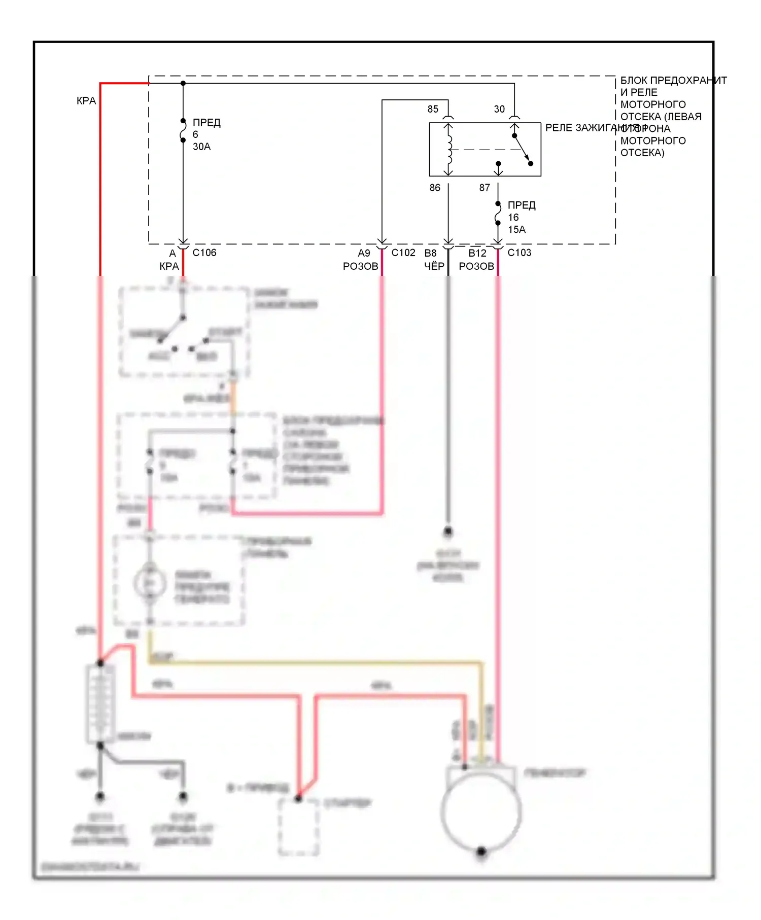Nubira Daewoo II (1999-2003): Электросхема генератора 