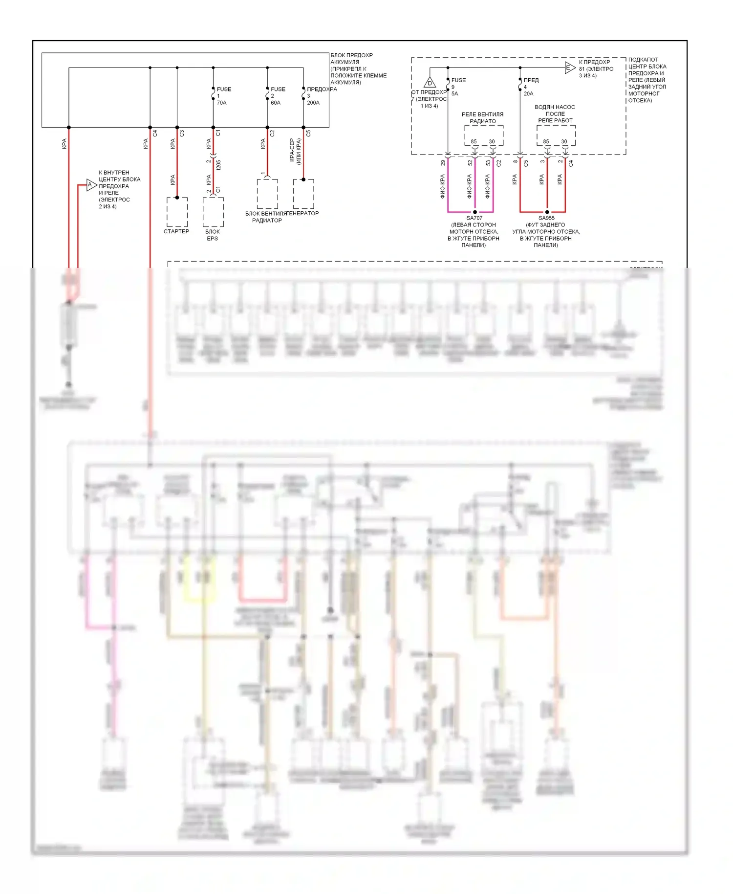 Dart Dodge PF (2012-2016): Электросхема блока предохранителей реле (1 из 4) 