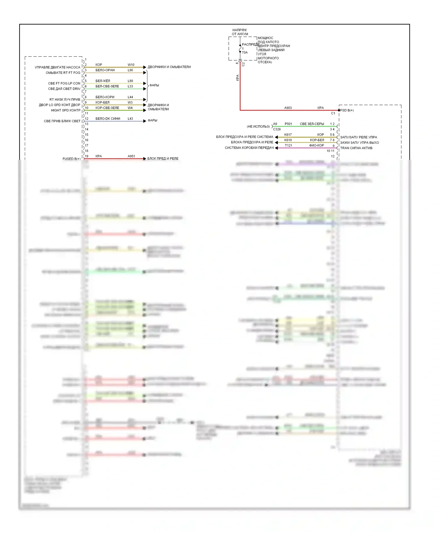 Dart Dodge PF (2012-2016): Электросхема блоков управления кузовом (1 из 2) 