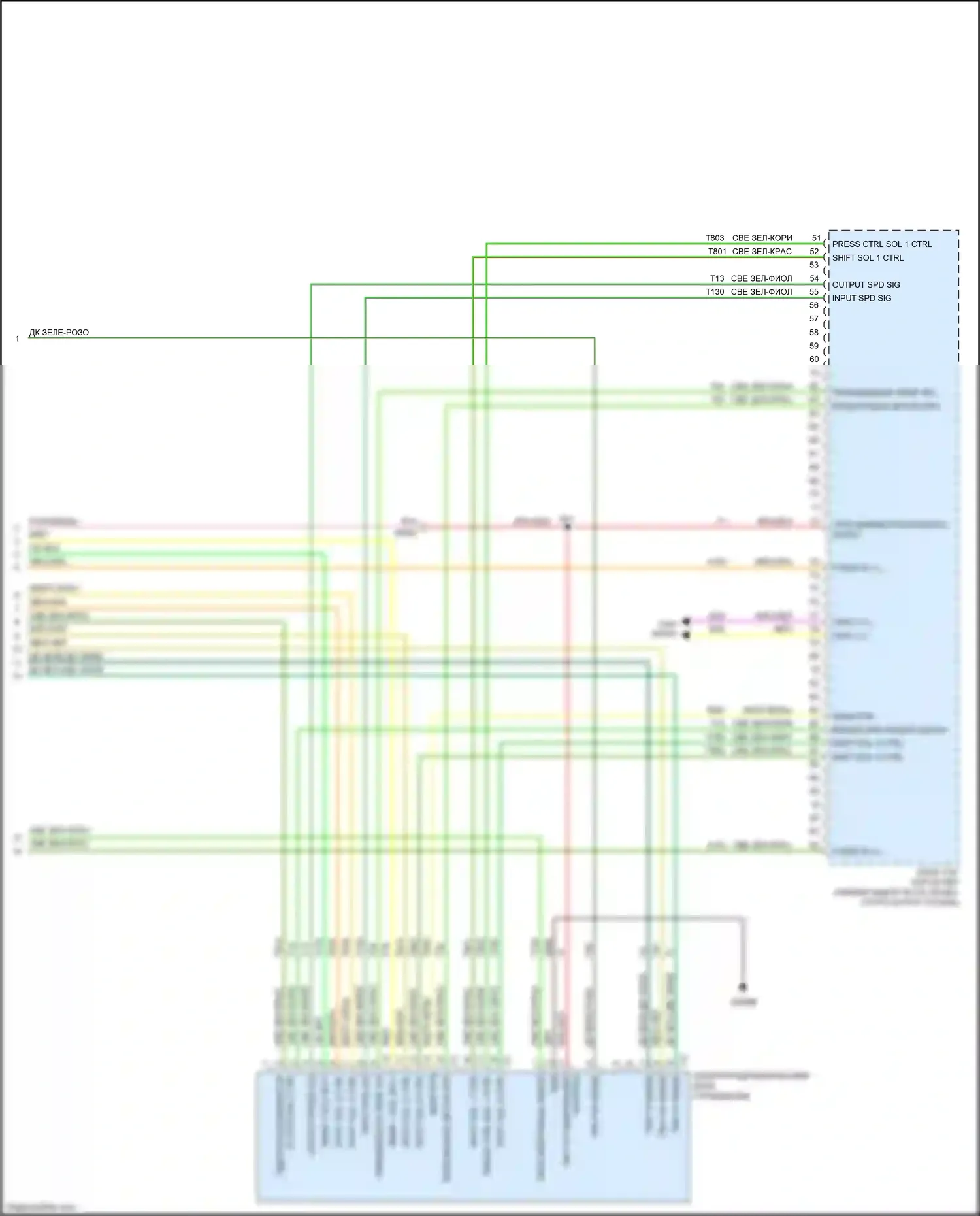 Dart Dodge PF (2012-2016): Электросхема коробки передач, без коробки передач с двойным сцеплением (2 из 2) 