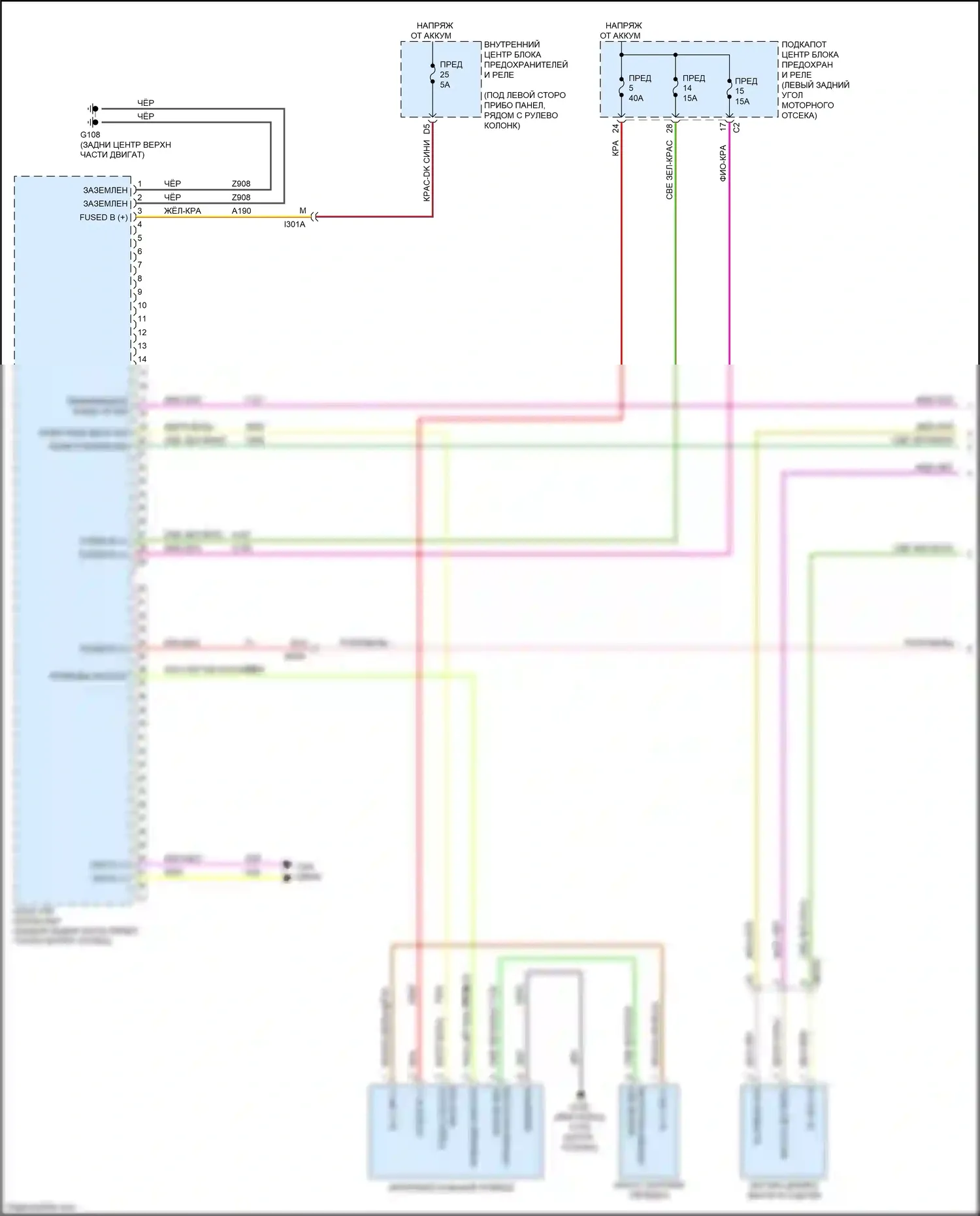 Dart Dodge PF (2012-2016): Электросхема соединений коробки передач, с коробкой передач с двойным сцеплением (1 из 3) 