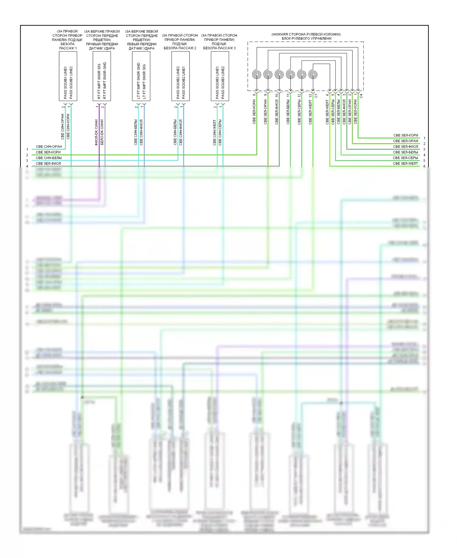 Dart Dodge PF (2012-2016): Электросхема подушек безопасности (2 из 3) 