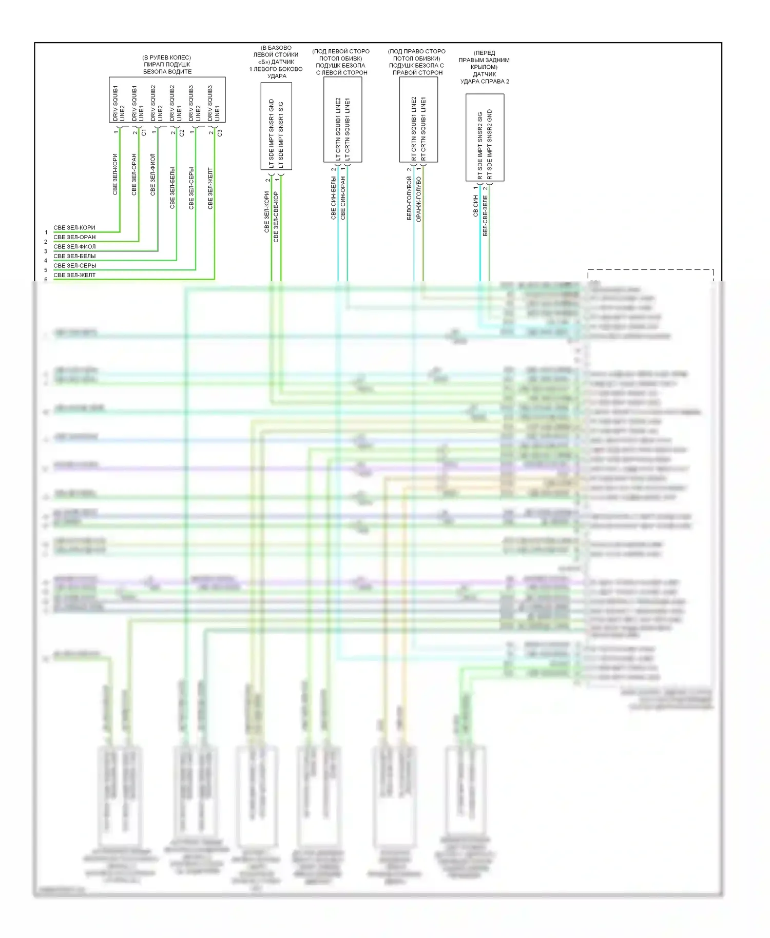 Dart Dodge PF (2012-2016): Электросхема подушек безопасности (3 из 3) 