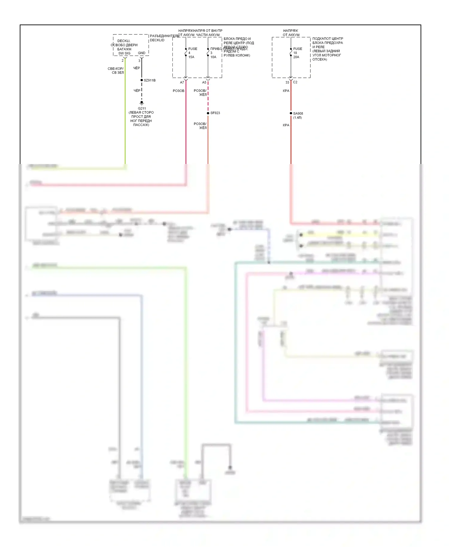 Dart Dodge PF (2012-2016): Электросхема приборной панели (2 из 2) 
