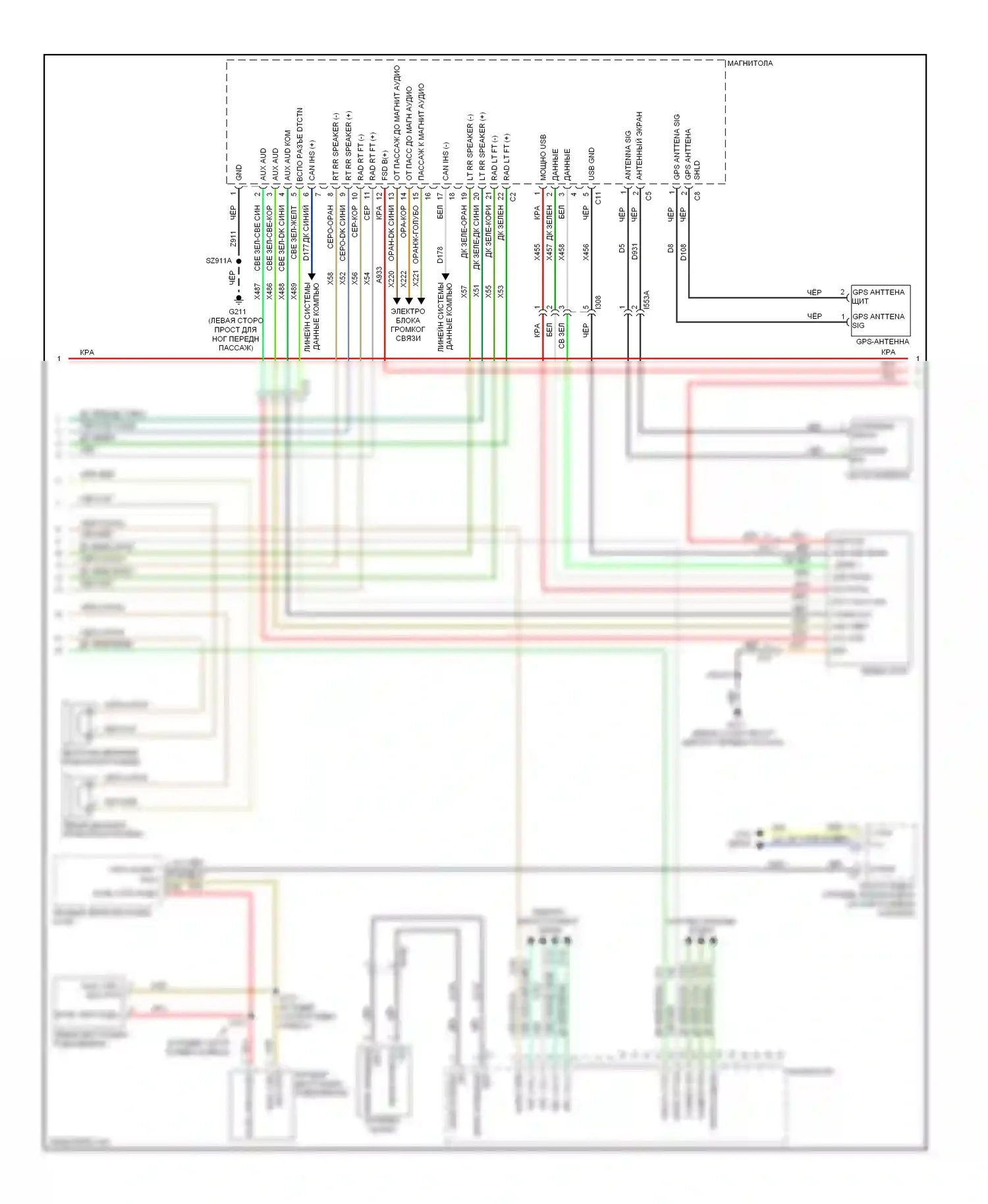 Dart Dodge PF (2012-2016): Электросхема навигации (2 из 3) 