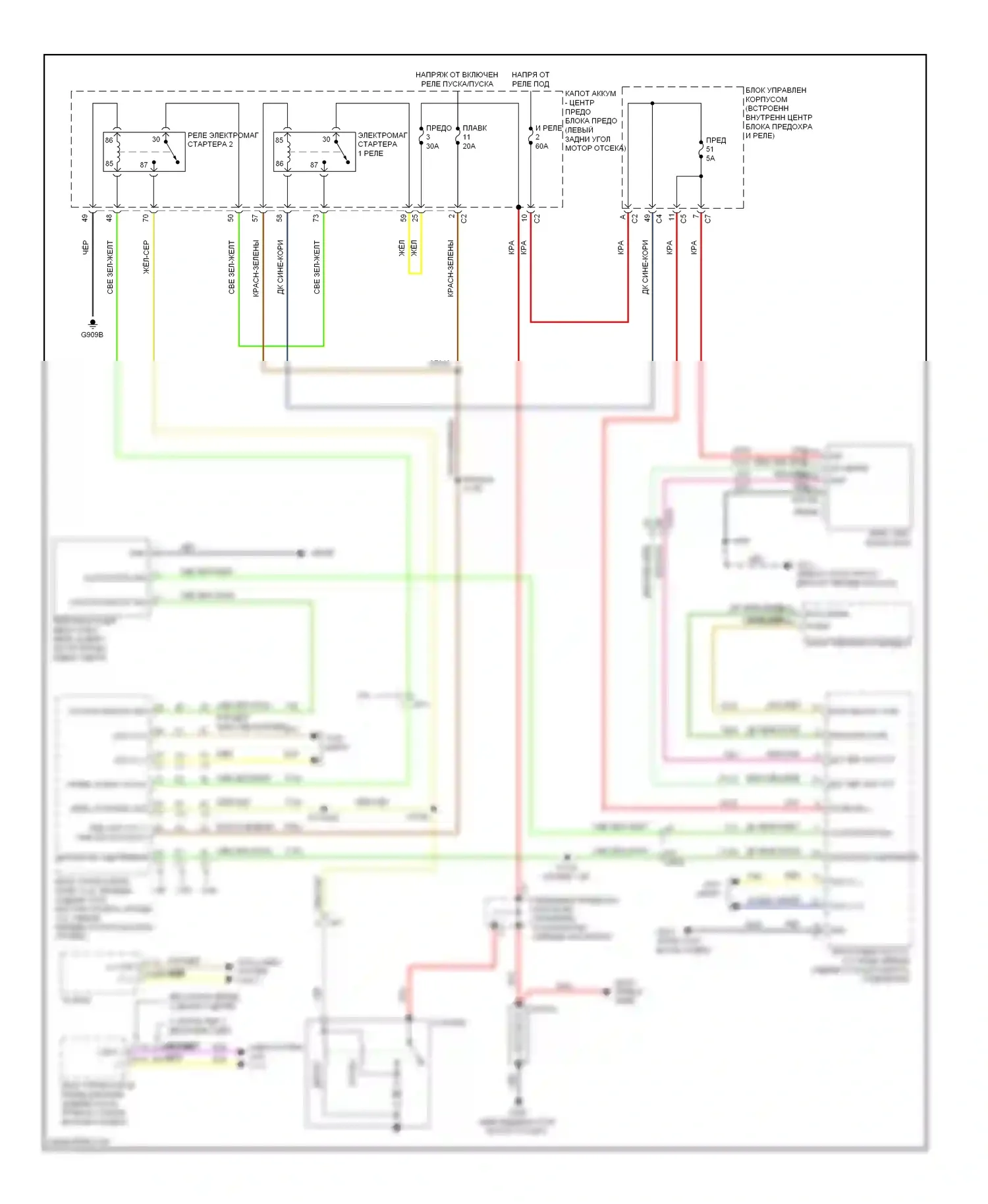 Dart Dodge PF (2012-2016): Электросхема стартера 