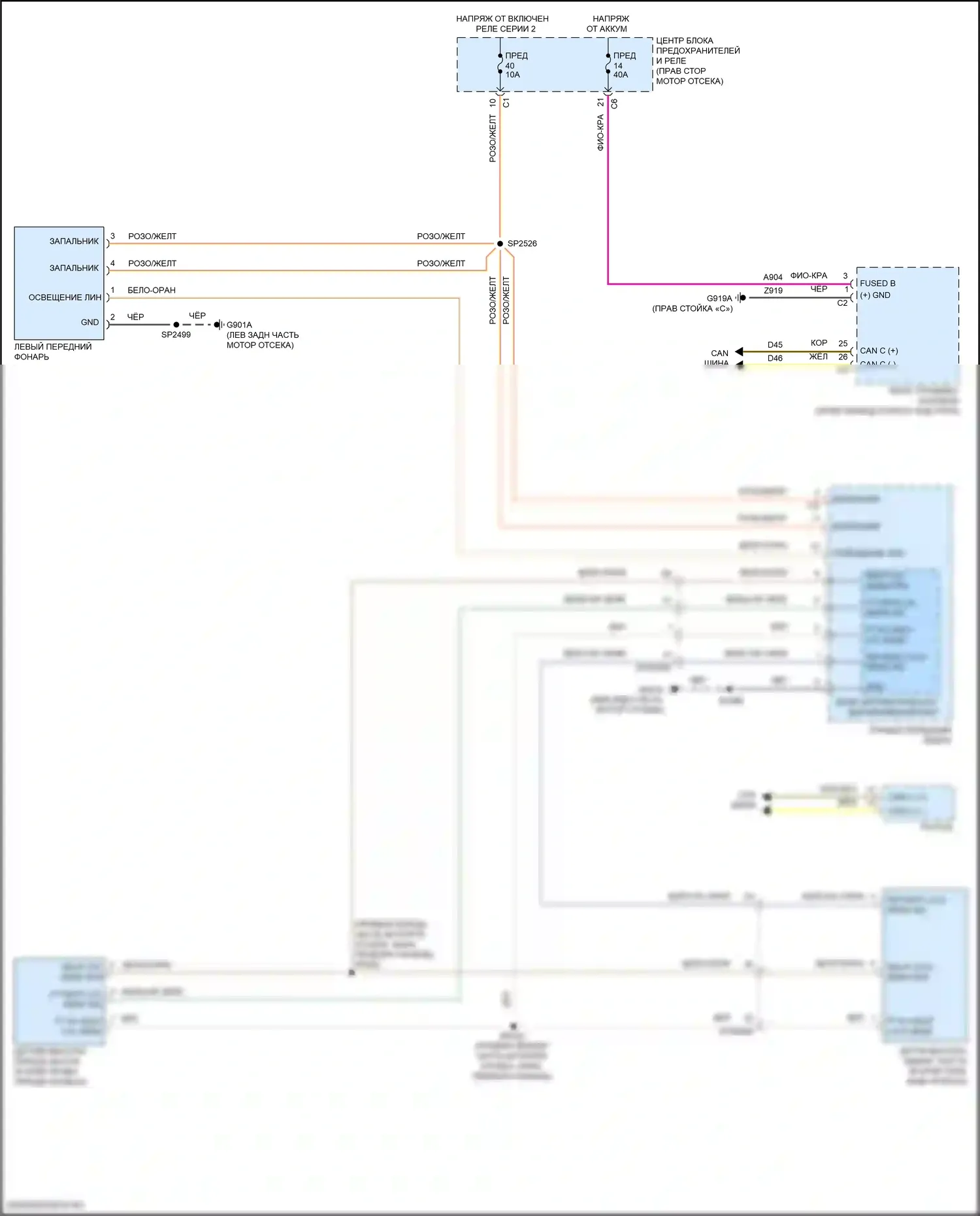 Durango SRT Dodge III рестайлинг 2 (2020-2024): Электросхема корректора фар 