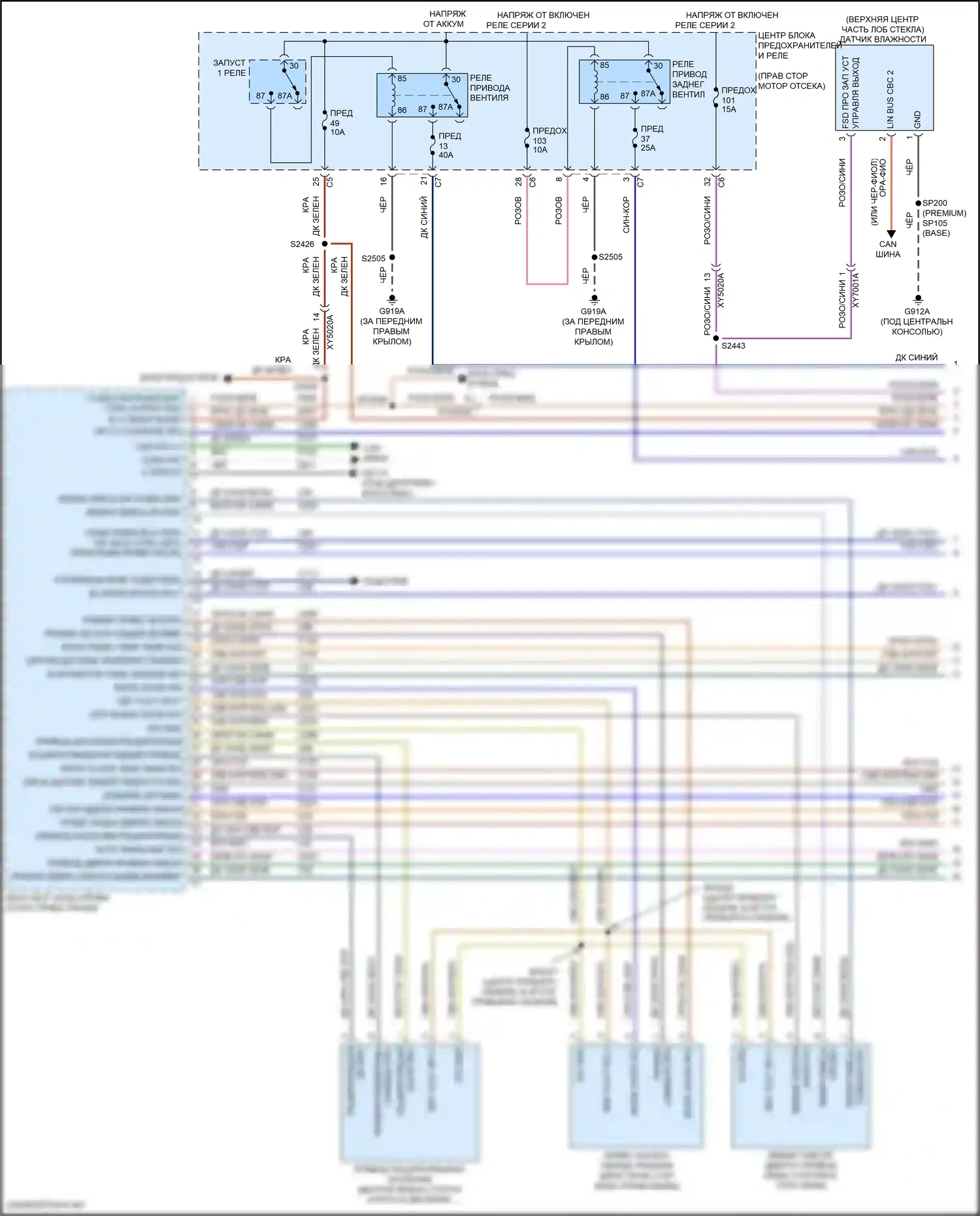Durango SRT Dodge III рестайлинг 2 (2020-2024): Электросхема климат контроля (1 из 4) 