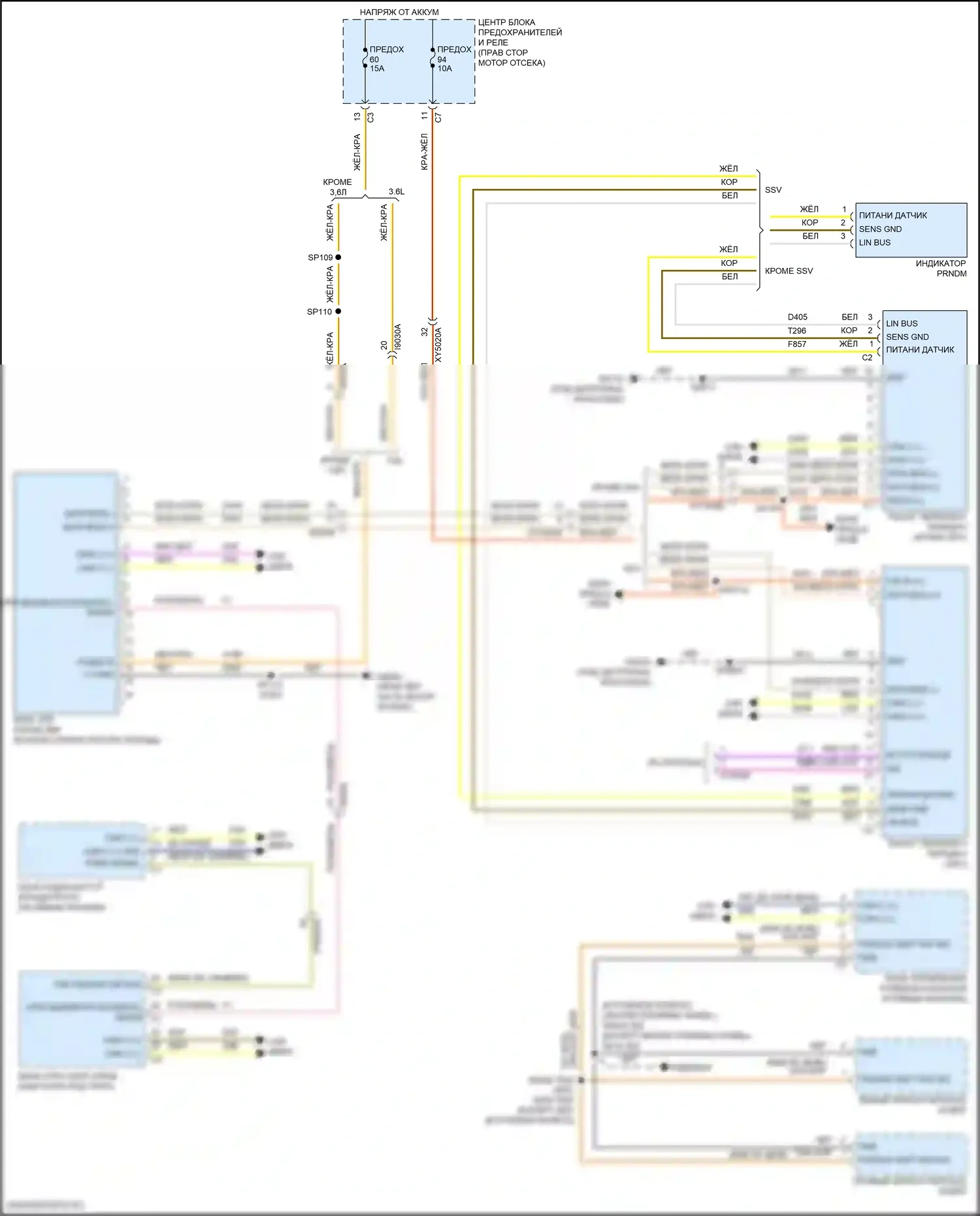Durango SRT Dodge III рестайлинг 2 (2020-2024): Электросхема автоматической коробки передач 