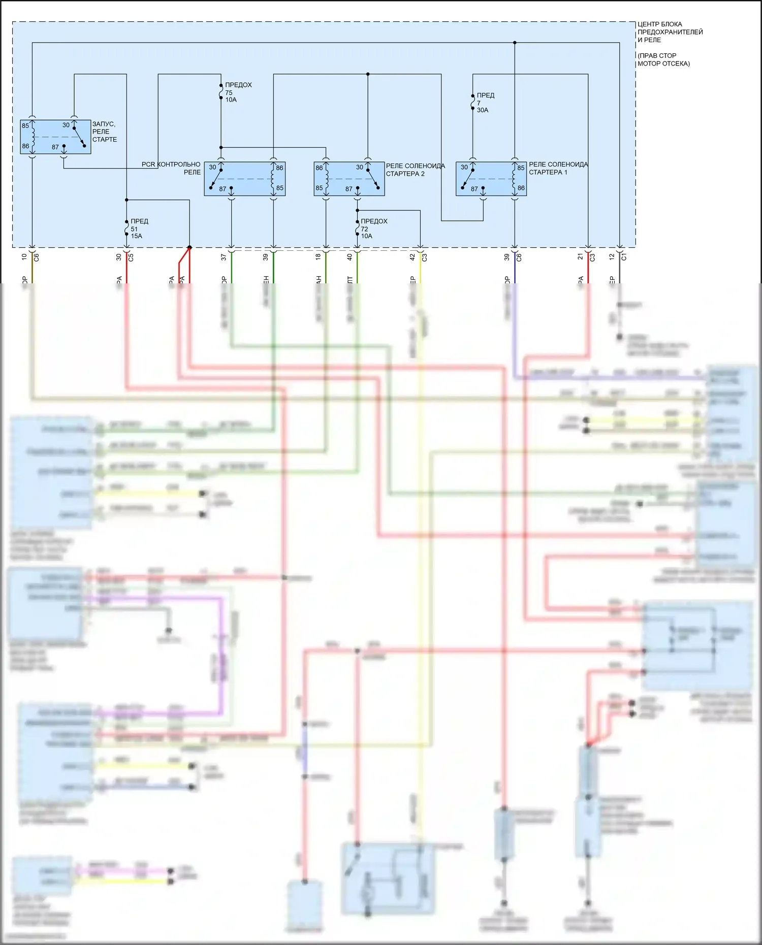 Durango SRT Dodge III рестайлинг 2 (2020-2024): 3.6l, электросхема стартера 