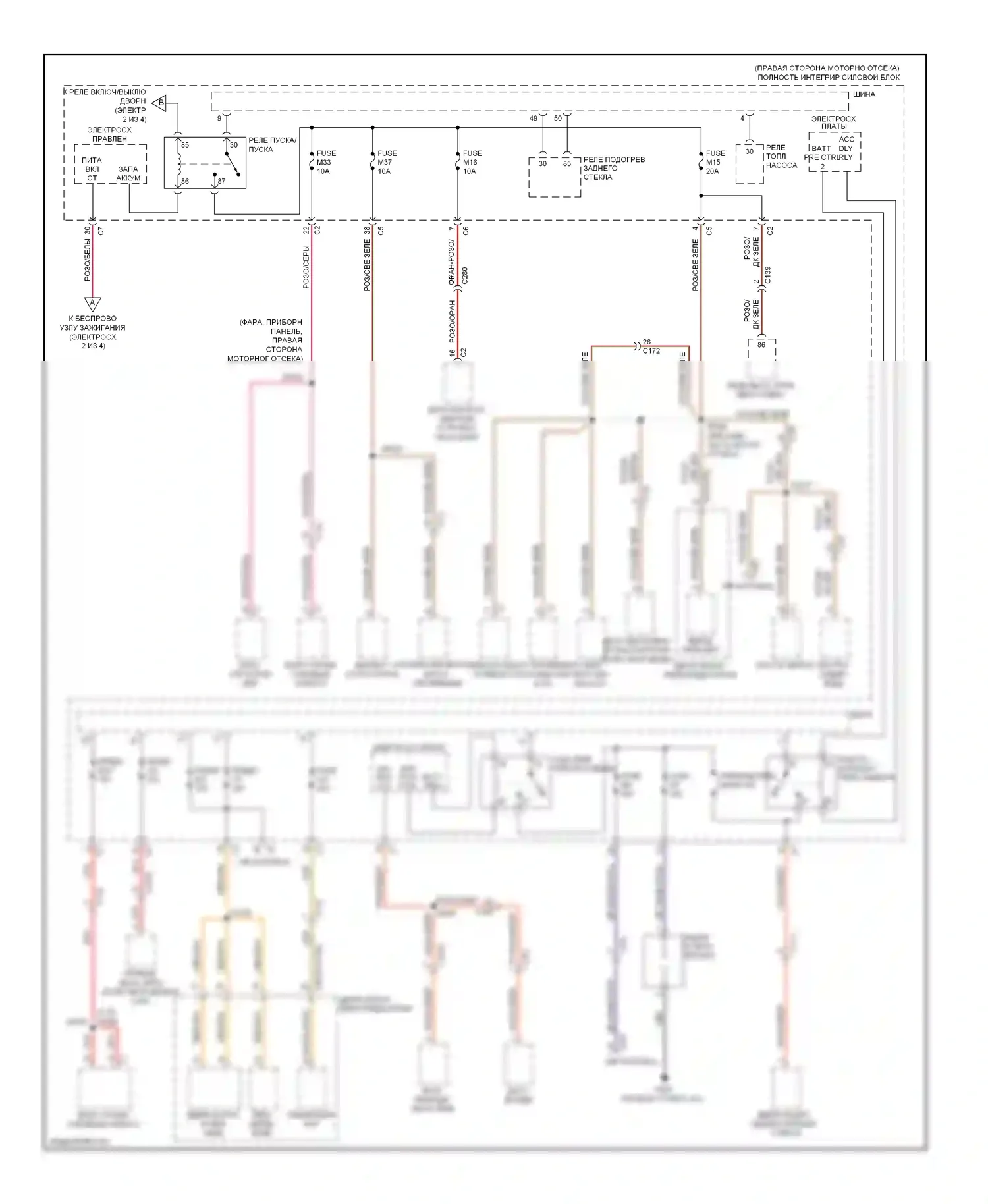 Durango Dodge III (2010-2013): Электросхема блока предохранителей реле (3 из 4) 