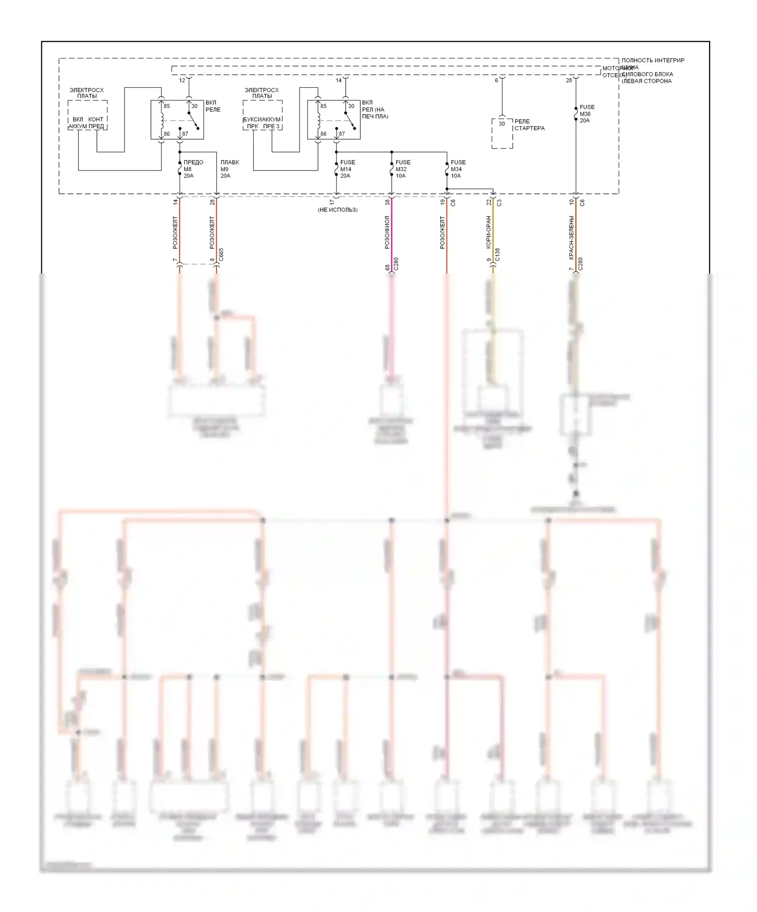 Durango Dodge III (2010-2013): Электросхема блока предохранителей реле (4 из 4) 