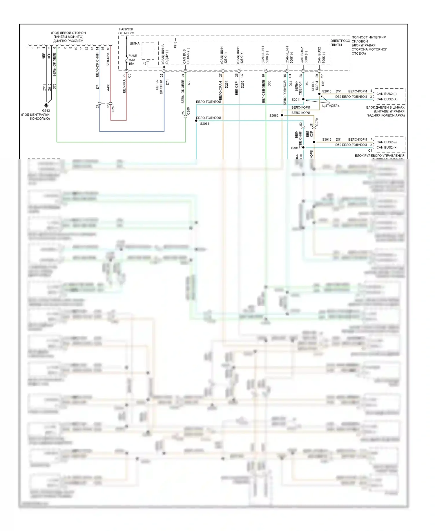 Durango Dodge III (2010-2013): 5.7l, can шина электросхема соединений 