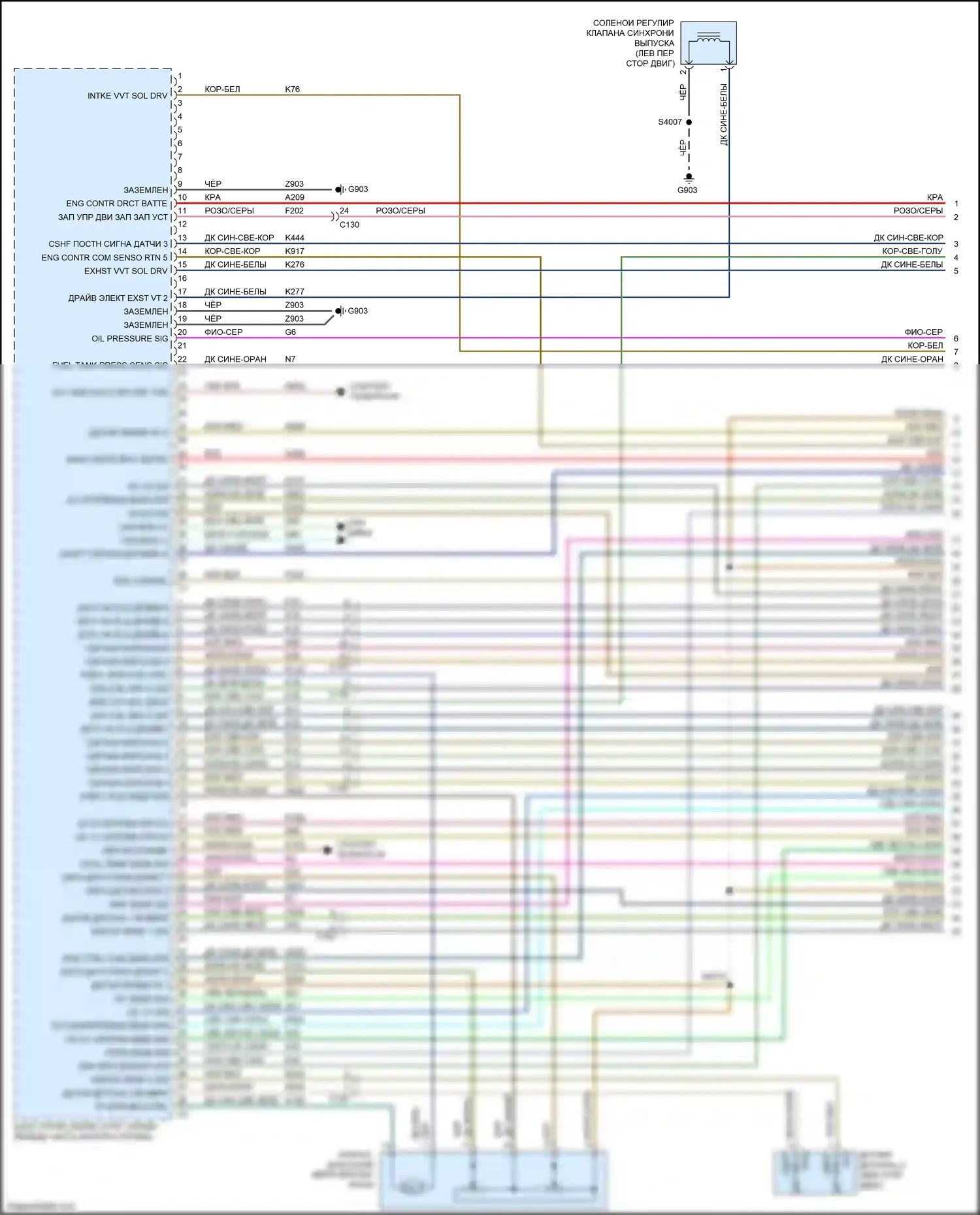 Durango Dodge III (2010-2013): Электросхема двигателя 3,6л гибкого топлива (1 из 5) 