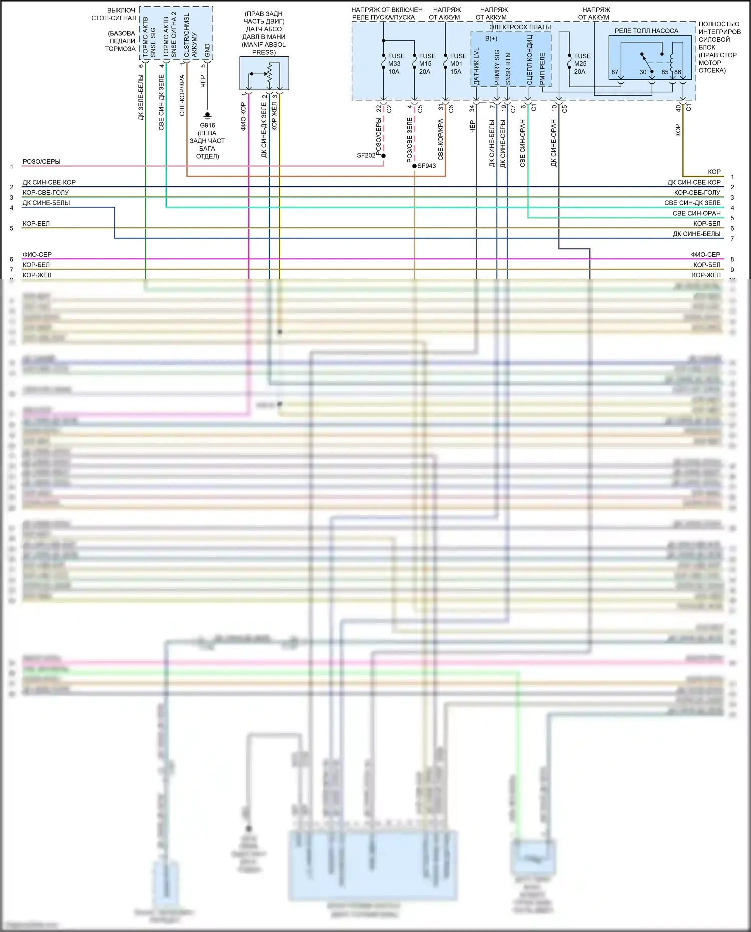 Durango Dodge III (2010-2013): Электросхема двигателя 3,6л гибкого топлива (3 из 5) 