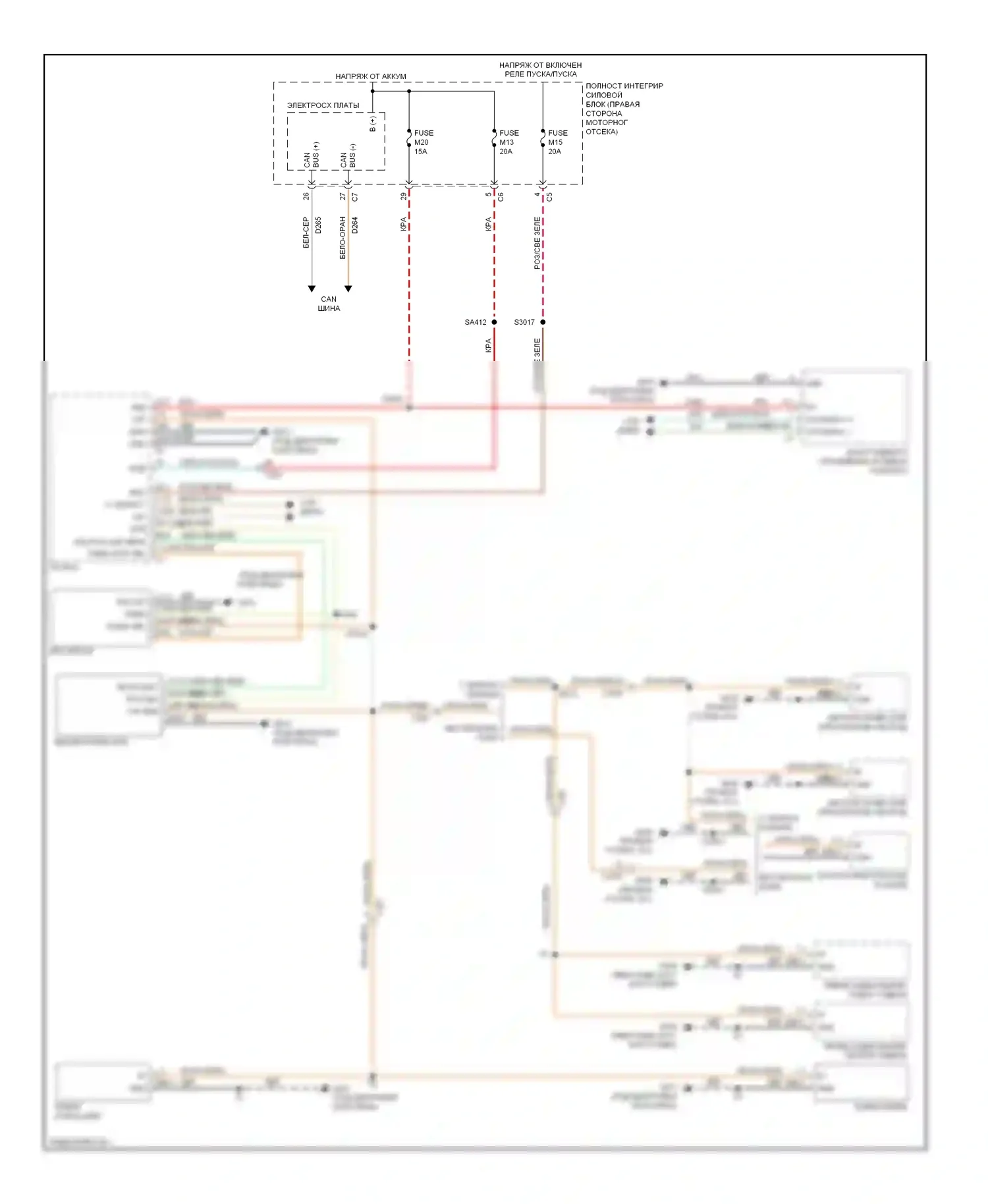 Durango Dodge III (2010-2013): Электросхема подсветки приборной панели 