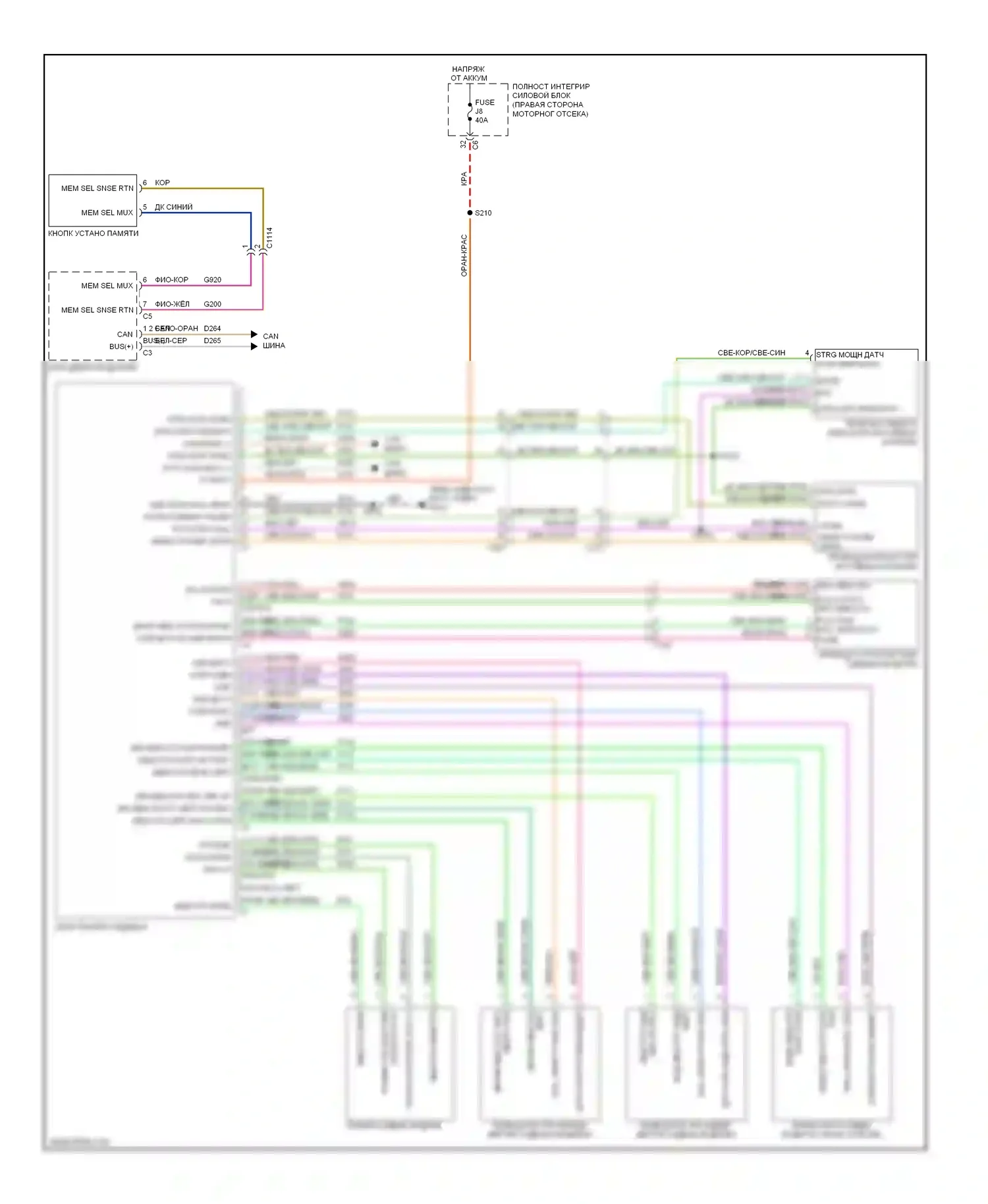 Durango Dodge III (2010-2013): Электросхема систем памяти 