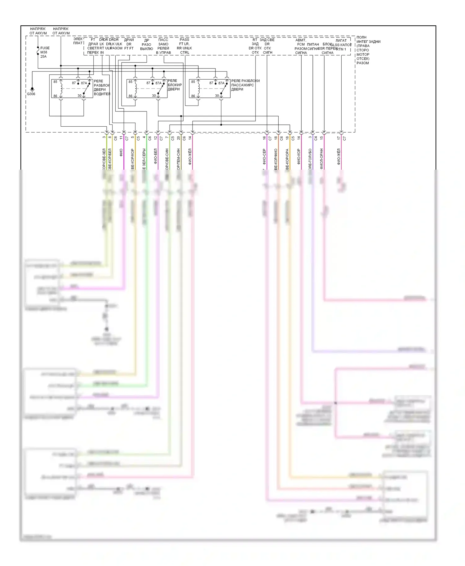 Durango Dodge III (2010-2013): Электросхема защиты от взлома (1 из 2) 